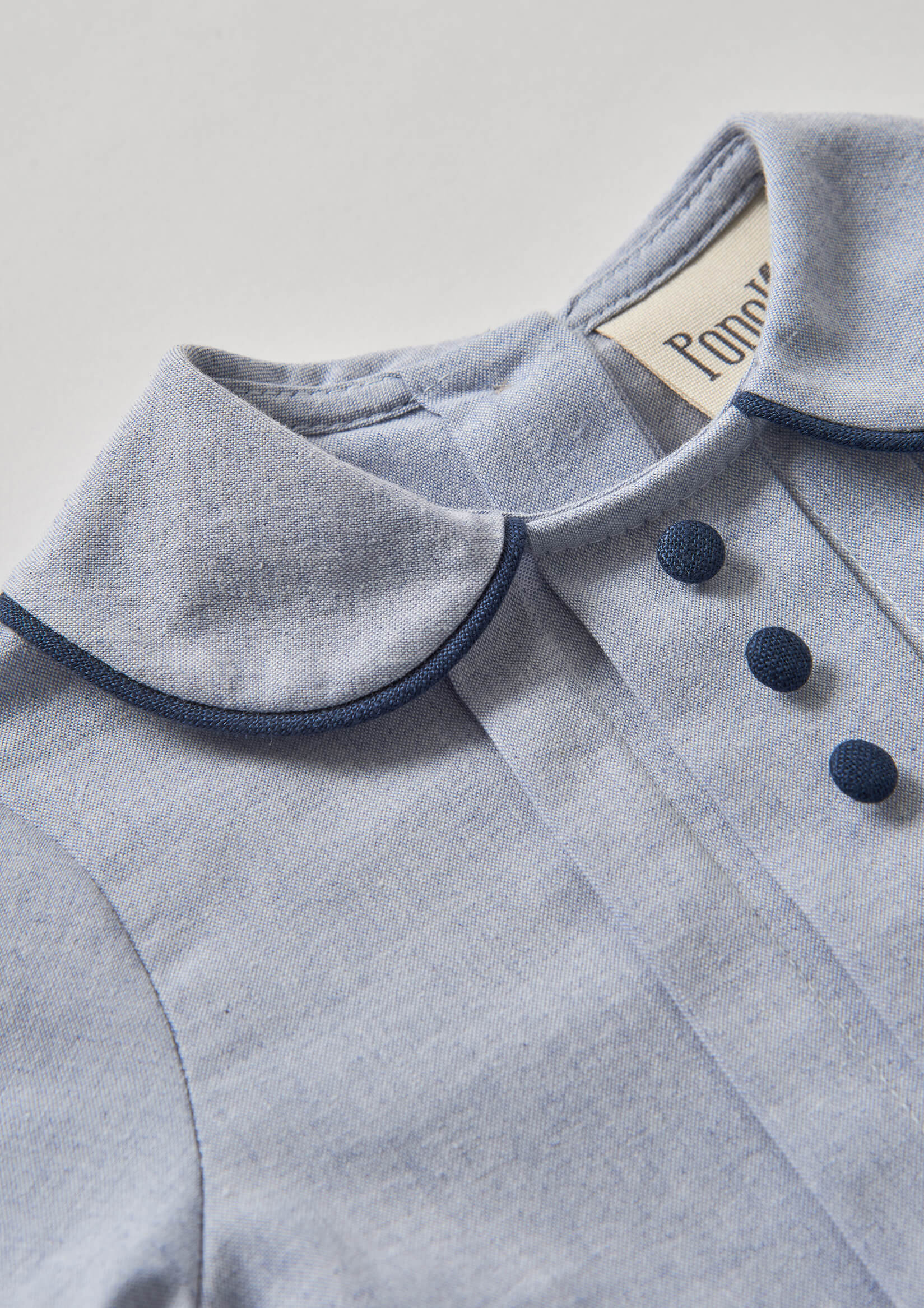 Popelin Blue Shirt with Central Panel
