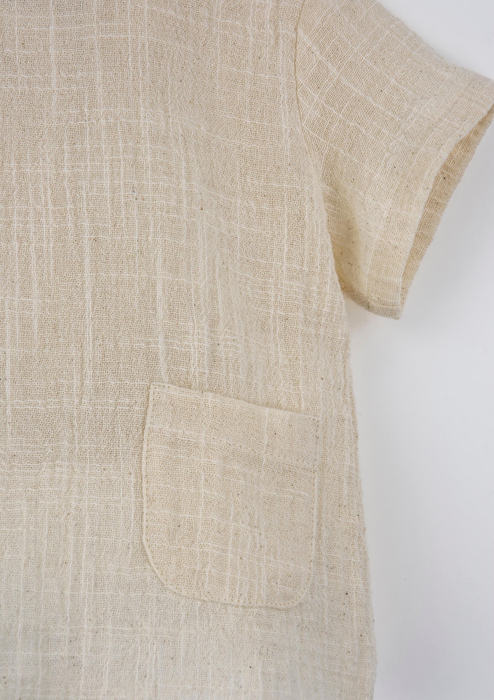 Popelin Off-White Organic Shirt with Pocket