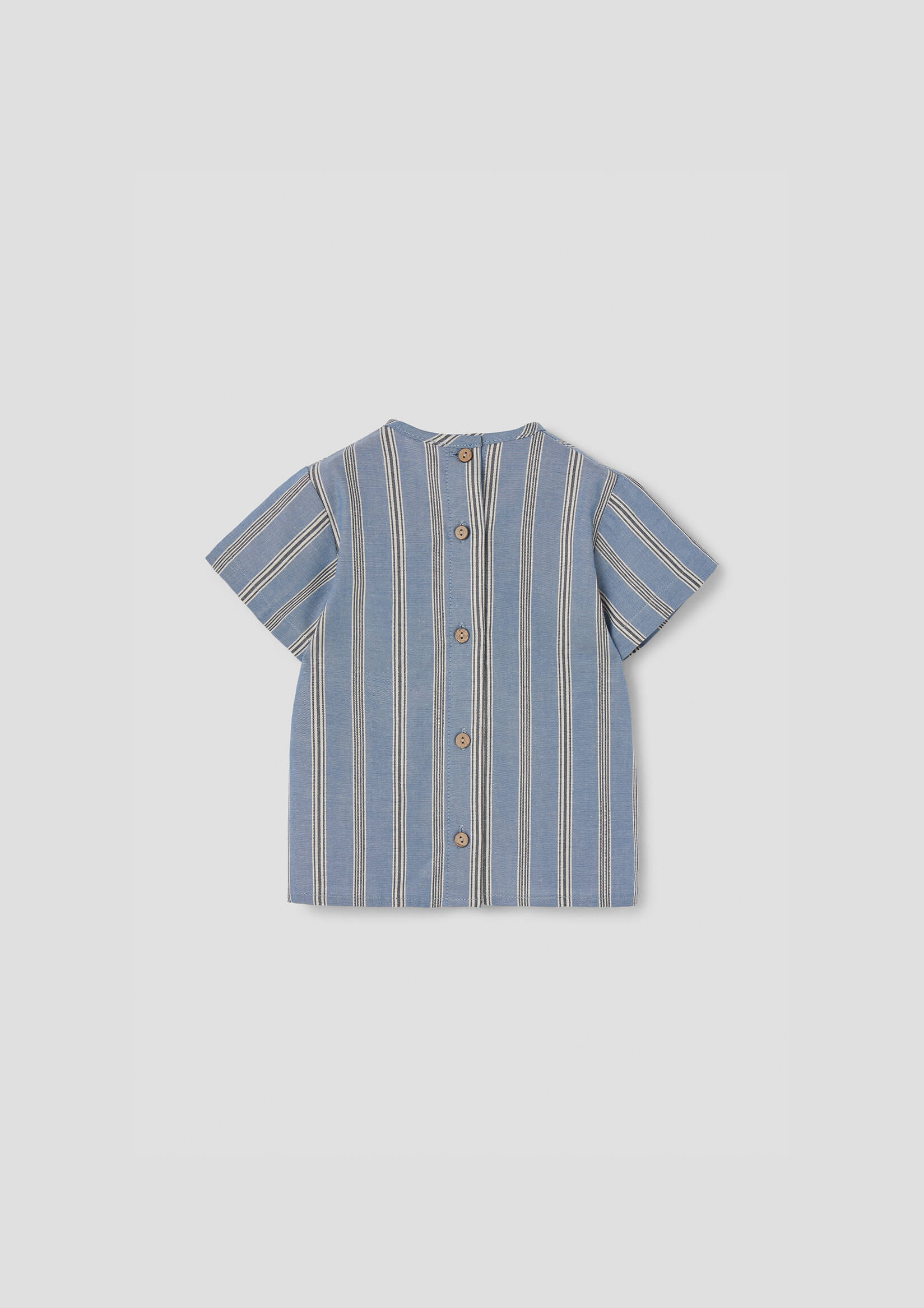 Popelin Blue Striped Shirt with Pocket