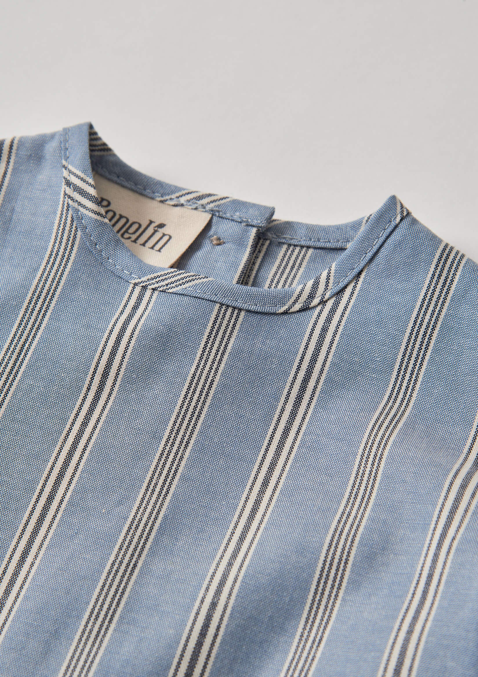 Popelin Blue Striped Shirt with Pocket