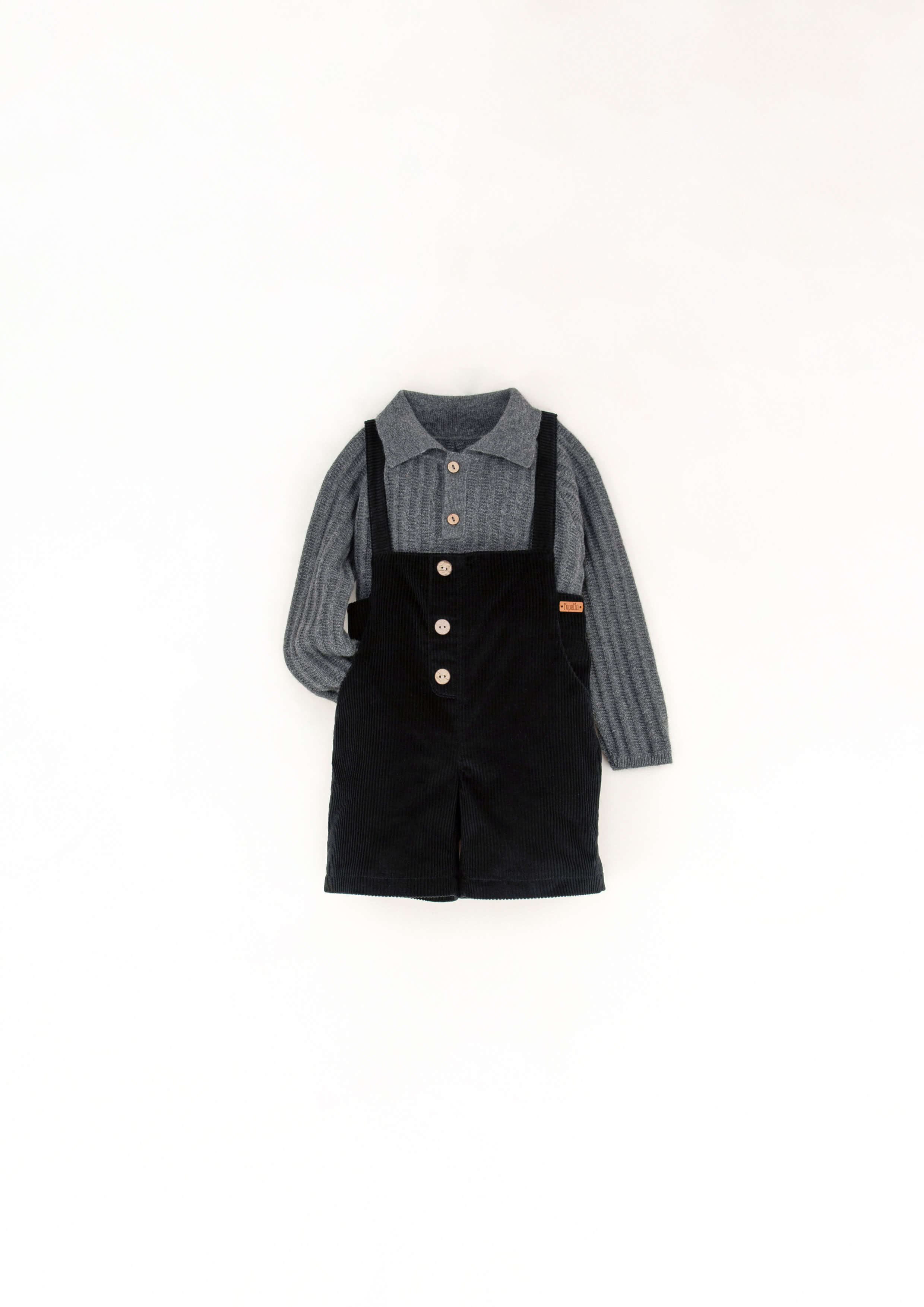 Popelin Black Pants with Straps