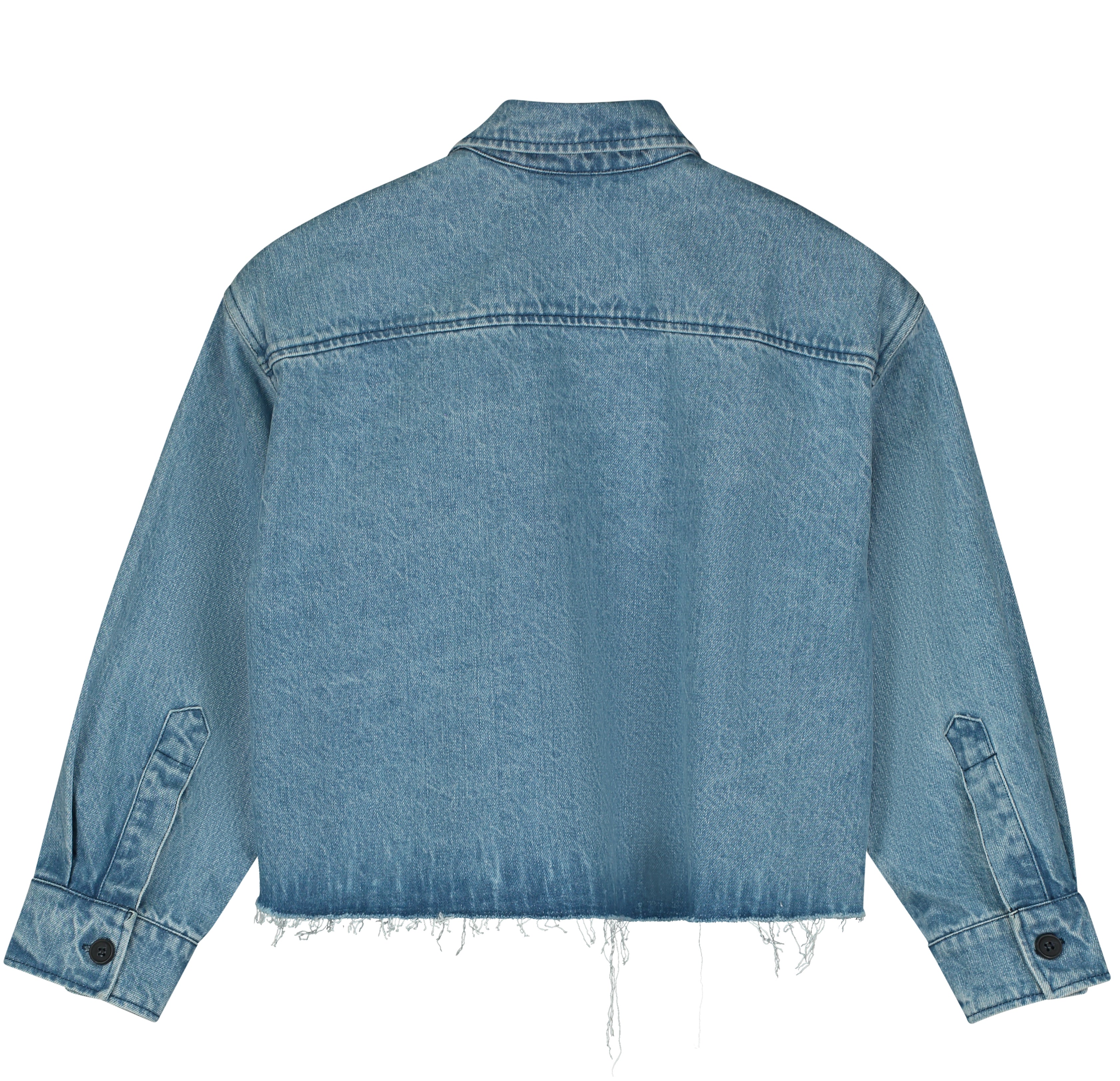 Tangerine Cropped Denim Shirt