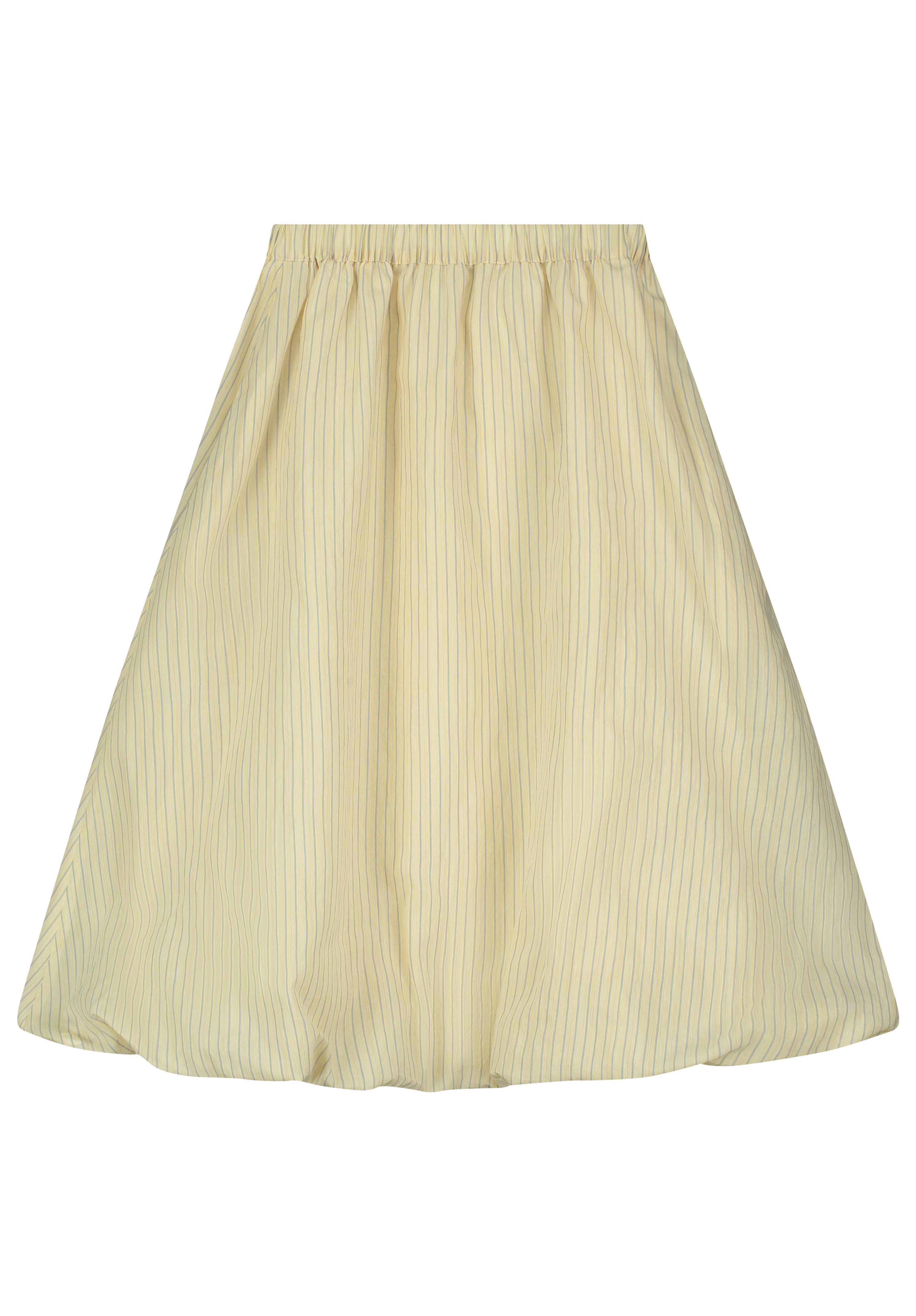 Tangerine Striped Puff Ball Midi Skirt