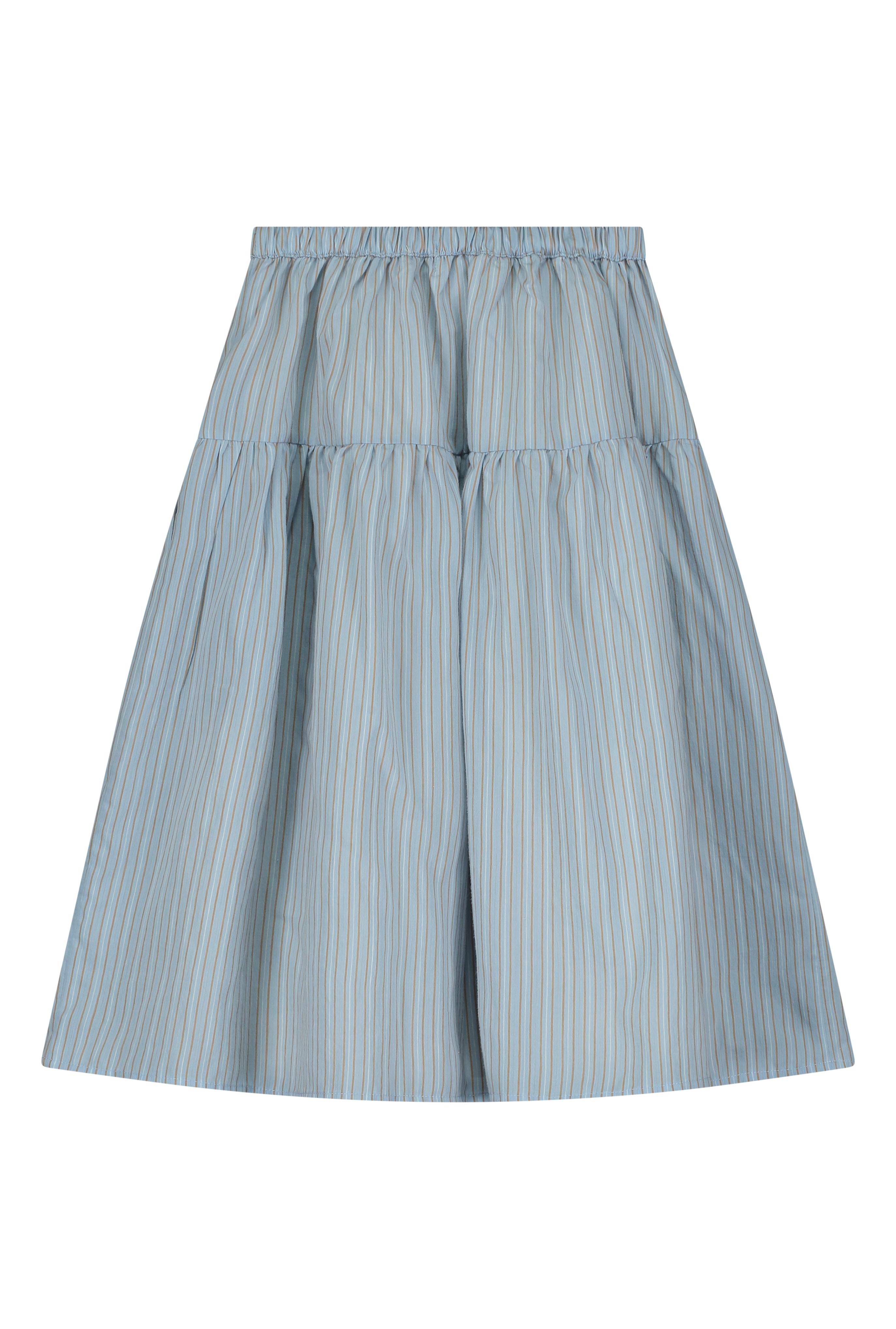 Tangerine Blue Striped Midi Skirt