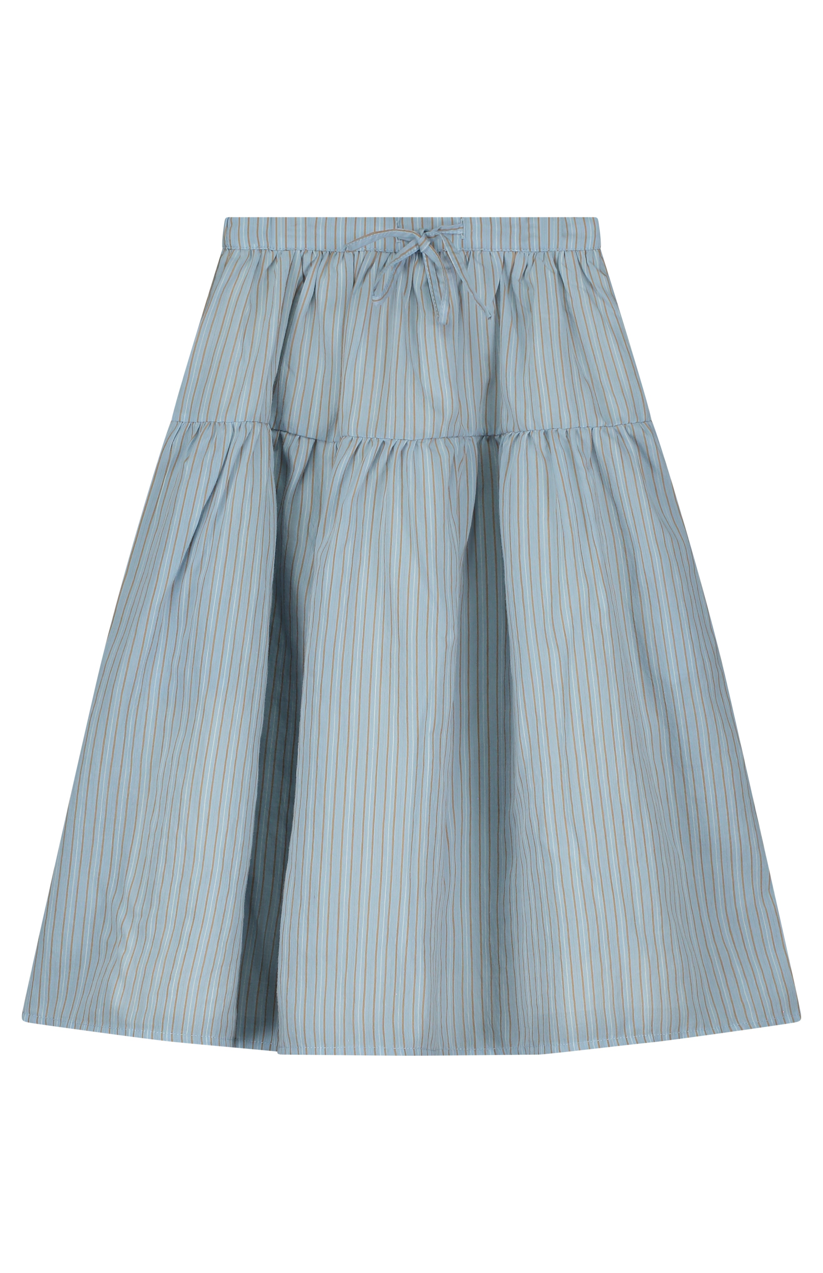 Tangerine Blue Striped Midi Skirt