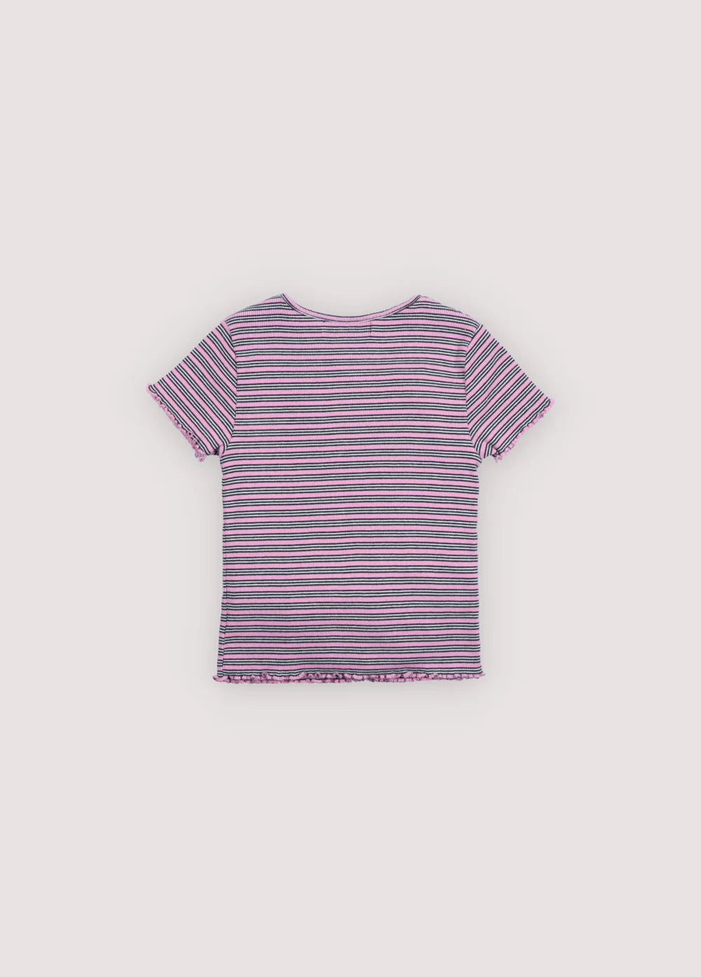 The New Society Rib Baby Tee Pink Lavender Mini Stripes