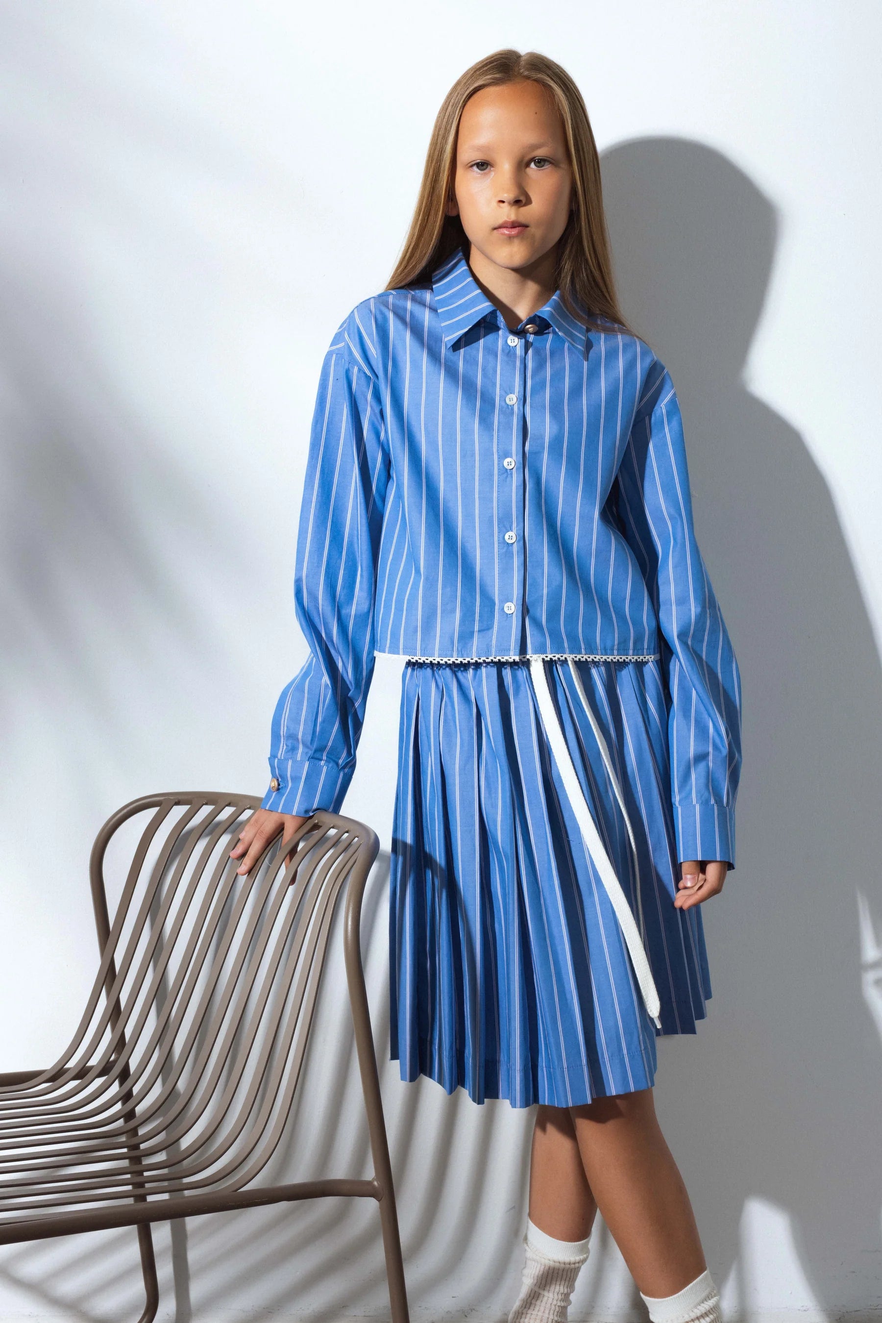 Unlabel Dark Blue Stripes Ring Skirt