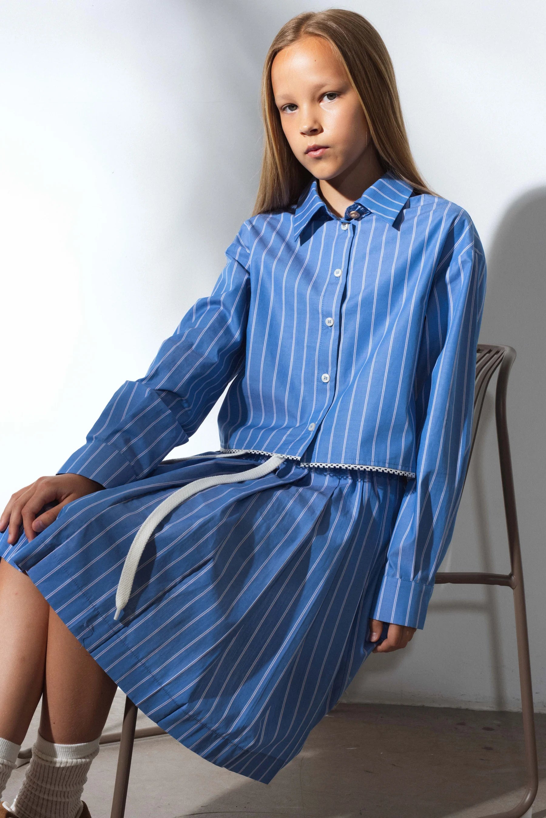 Unlabel Dark Blue Stripes Ring Skirt