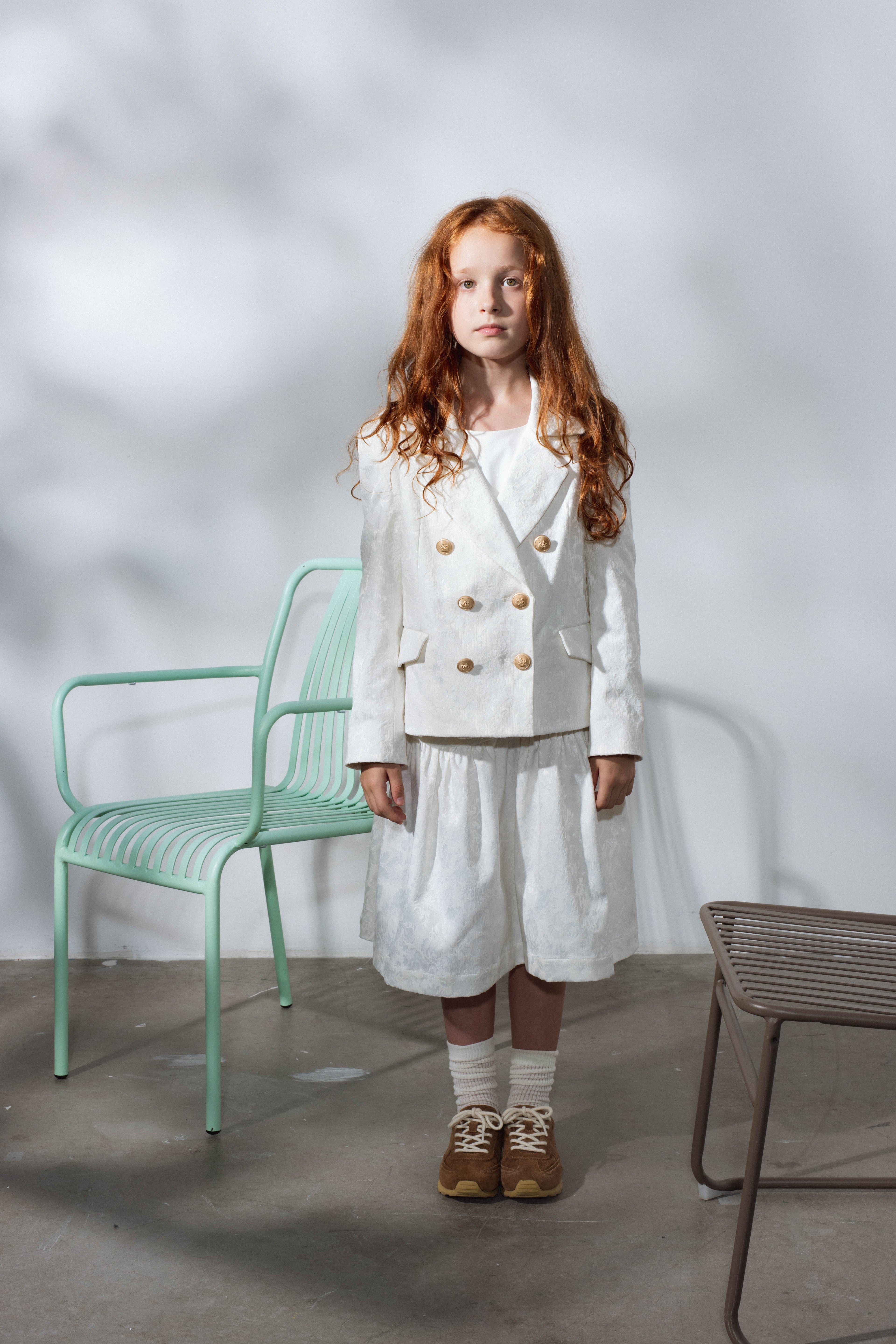 Unlabel Girls White Jacquard Sirocco Skirt