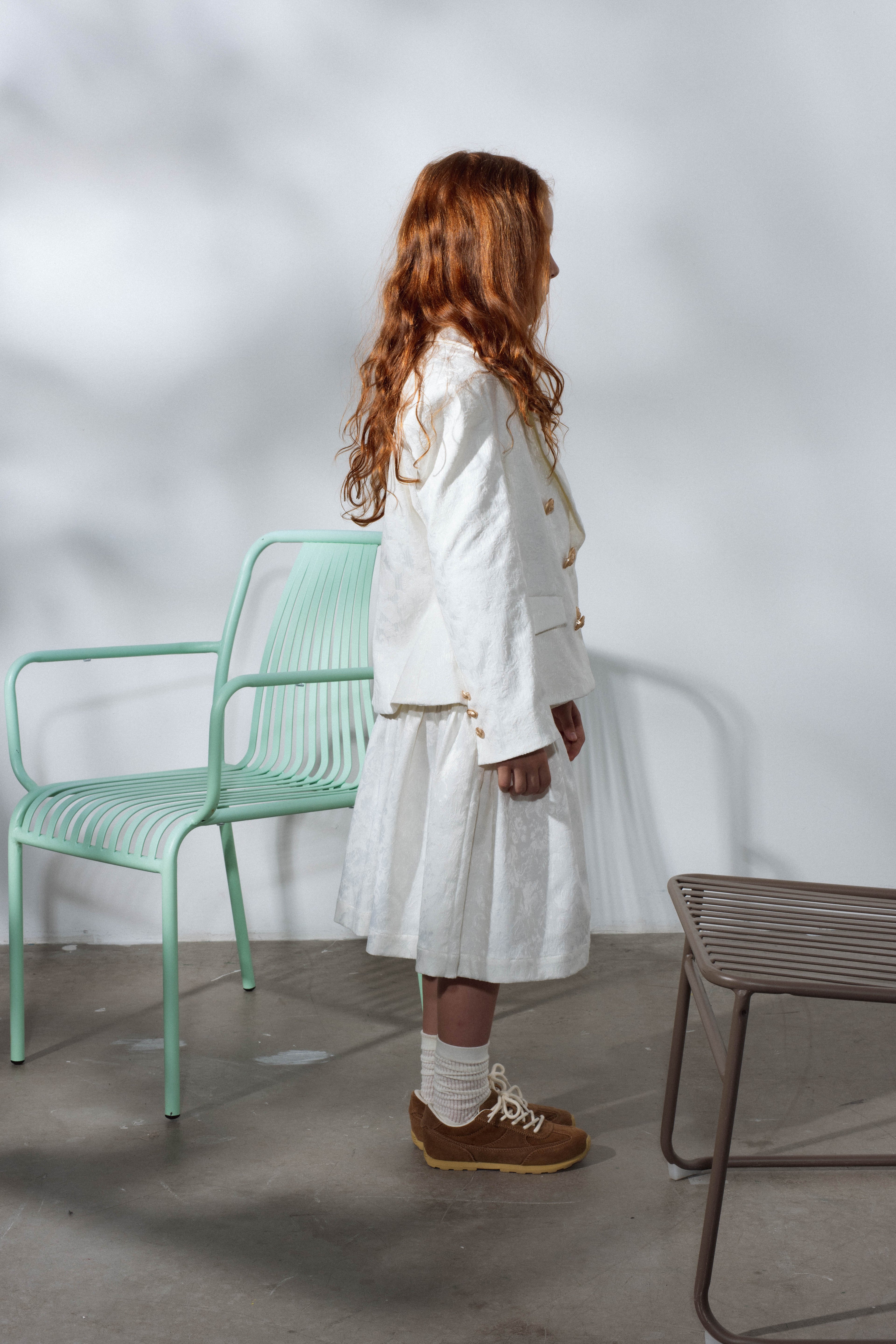 Unlabel Girls White Jacquard Sirocco Skirt