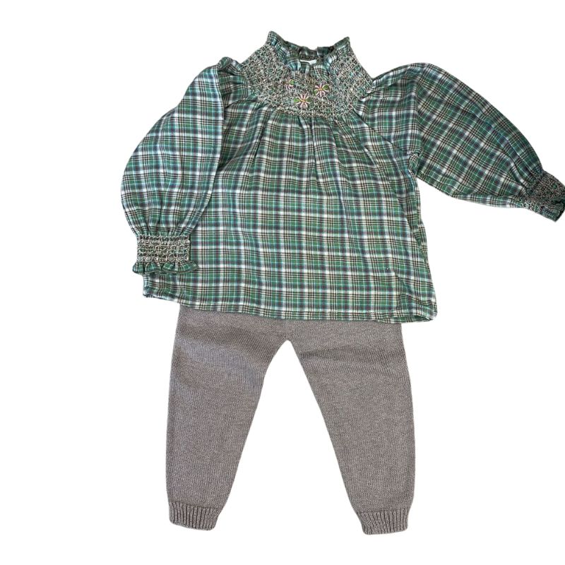Bebe Organic Green Check Julliette Blouse (SET)
