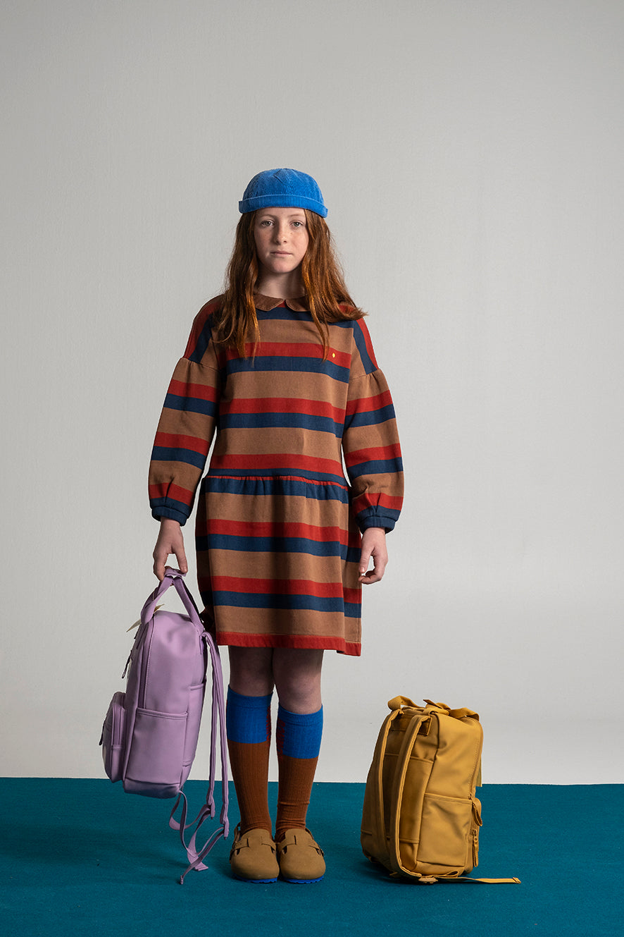 Bonmot Wood Stripe Collared Dress