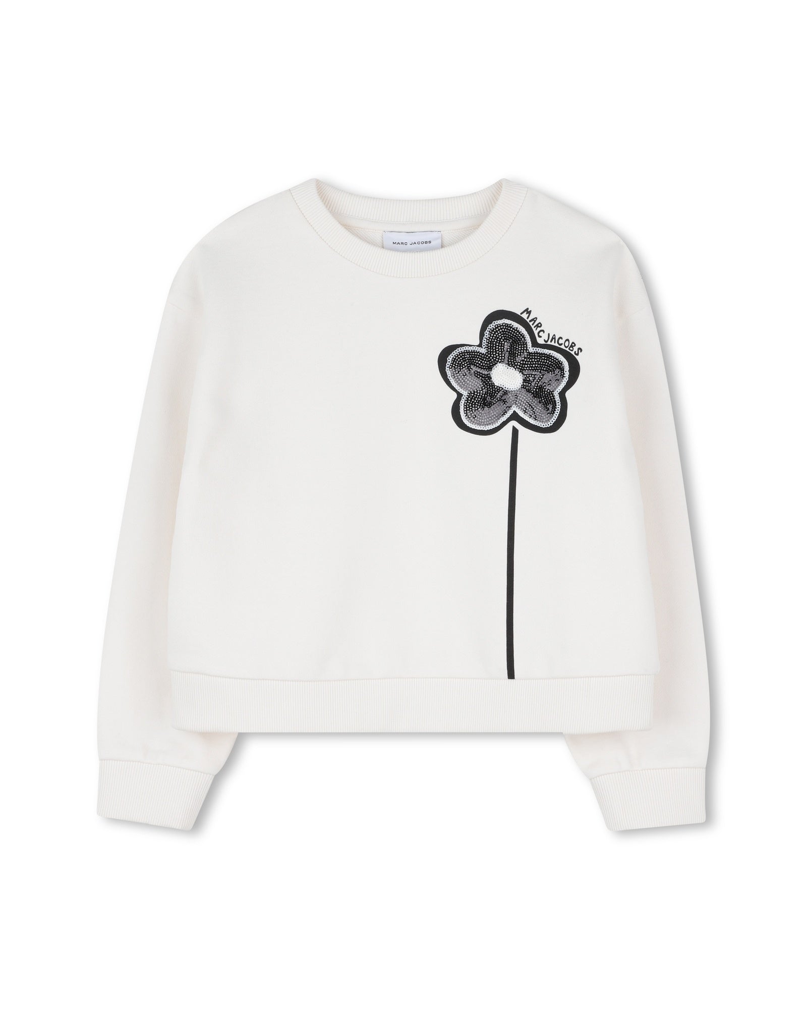 Little Marc Jacobs Ivory Short White Cotton Fleece Sweatshirt