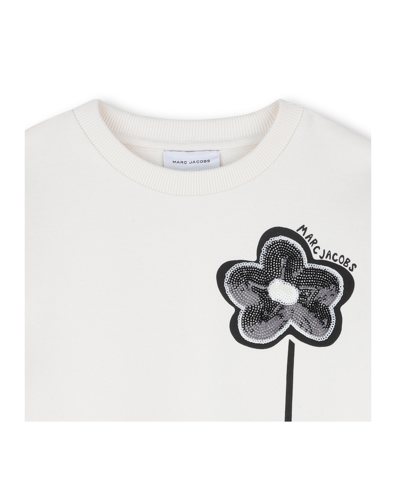 Little Marc Jacobs Ivory Short White Cotton Fleece Sweatshirt