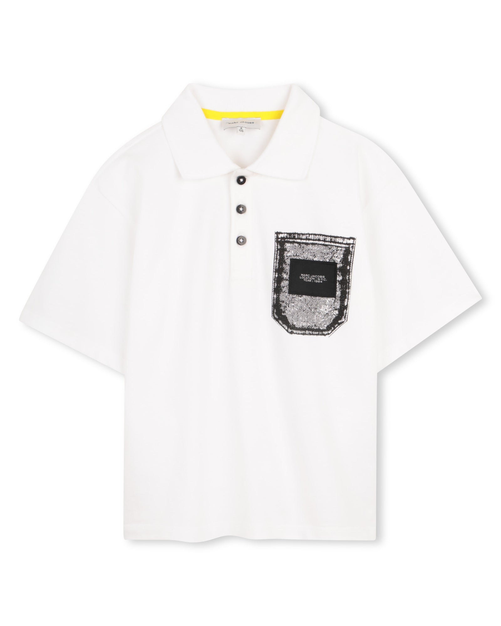 Little Marc Jacobs White Heavy Cotton Jersey Polo Shirt