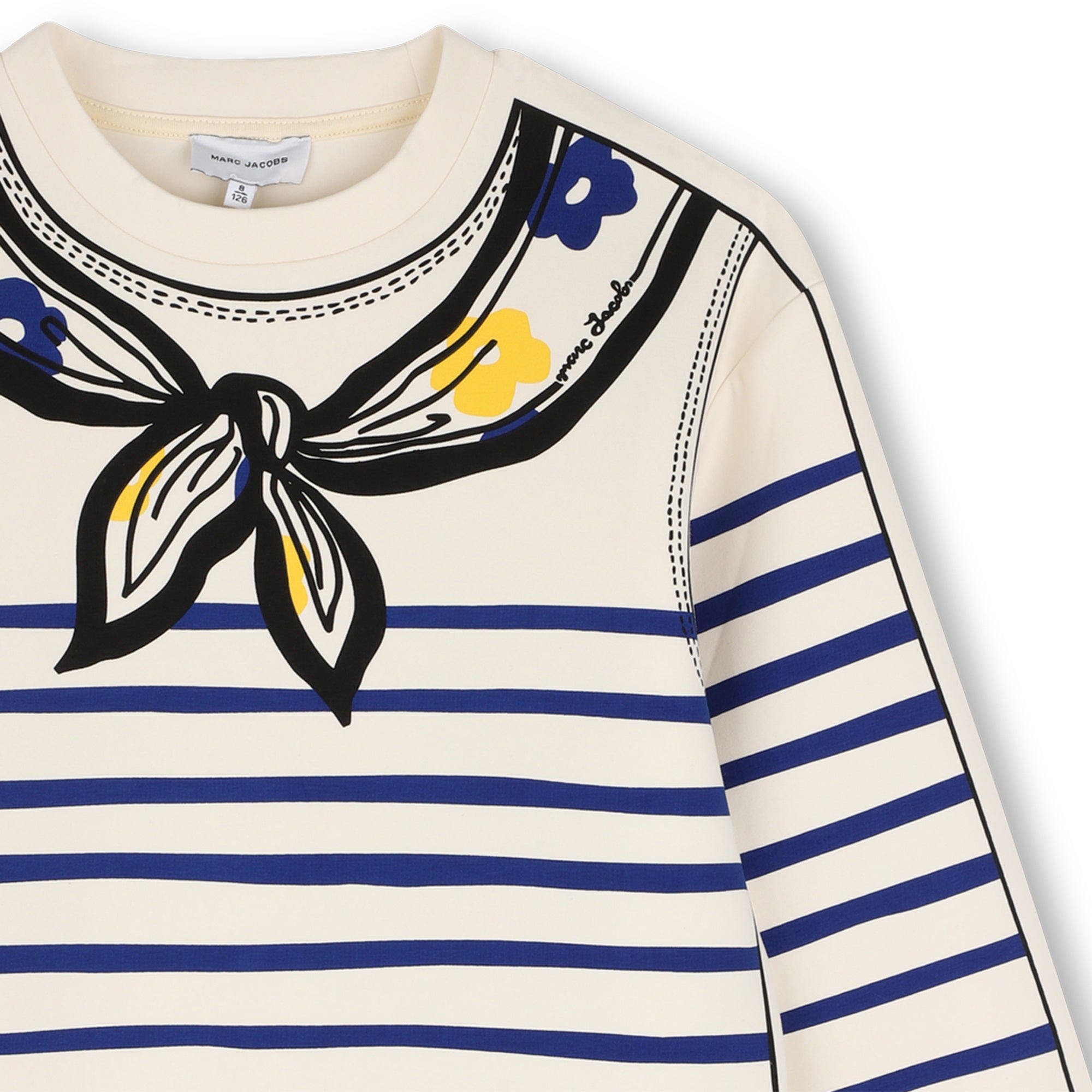 Little Marc Jacobs Girls Ivory Long Sleeved Dress