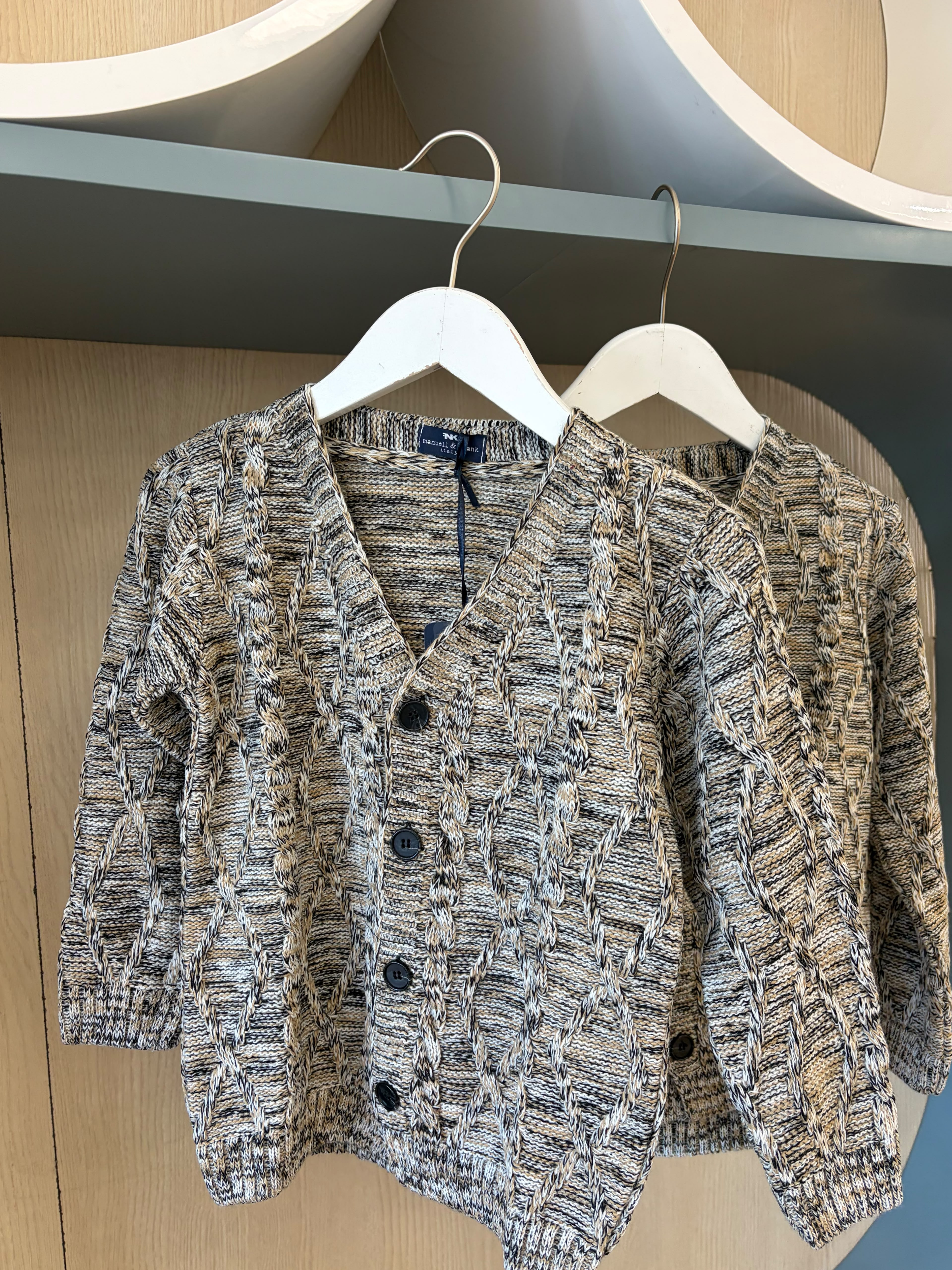 Manuell & Frank Boys Black, Camel and Cream Cardigan MF4485R