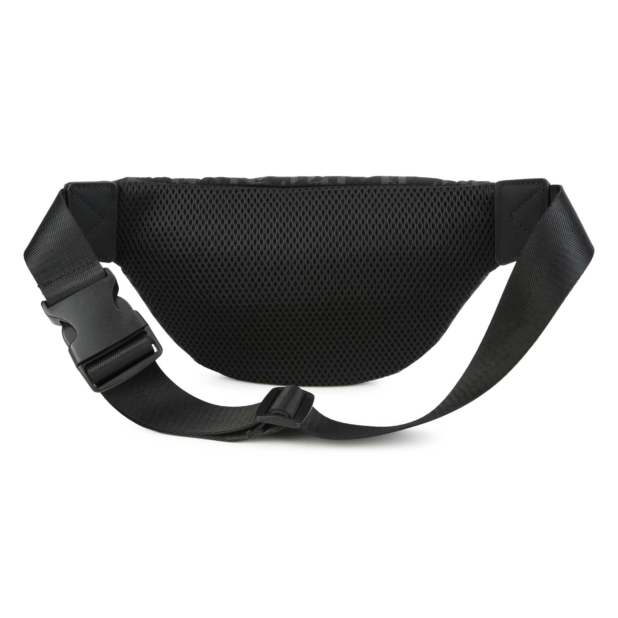 Karl Lagerfeld Black Allover Logo and Mascot Print Waistbag