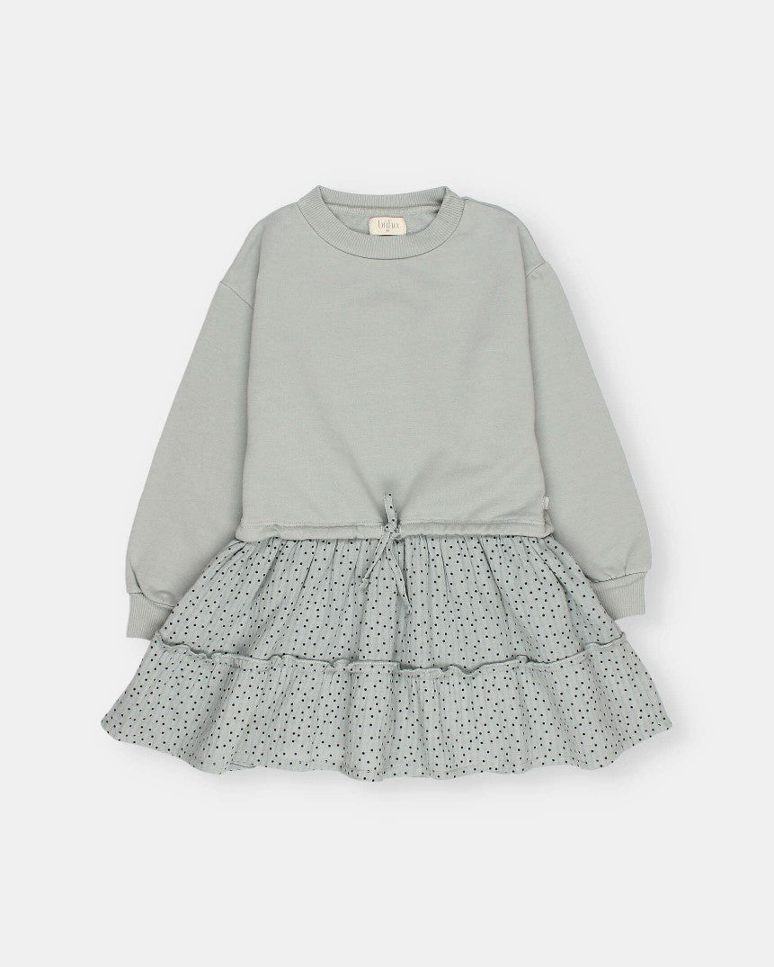 Buho Grey Dots Combination Dress