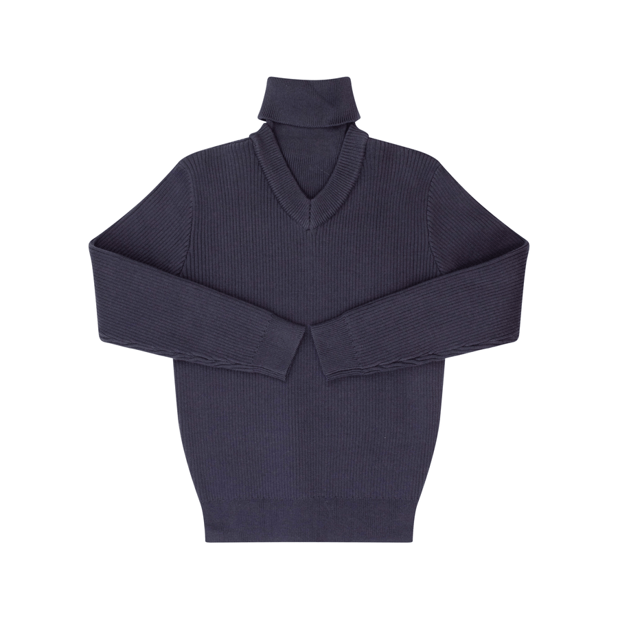Kipp Black Rib Turtleneck Sweater