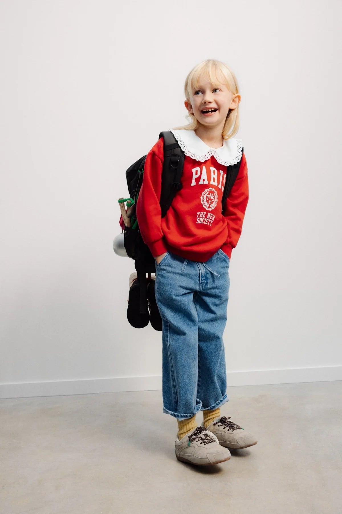 The New Society Girls Chinese Red Paris Sweatshirt