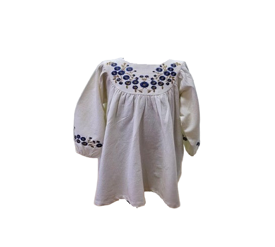 Pernille Twill Embroidered Multi Flowers Dress