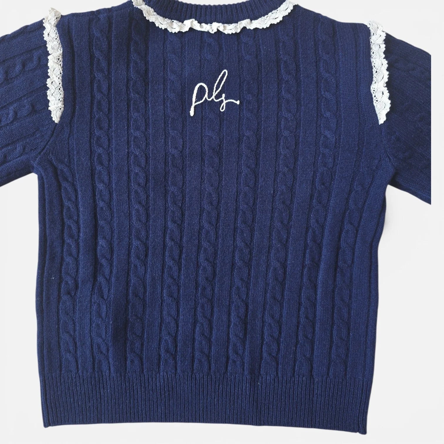 Philosophy Girls Navy Cable Knit Sweater