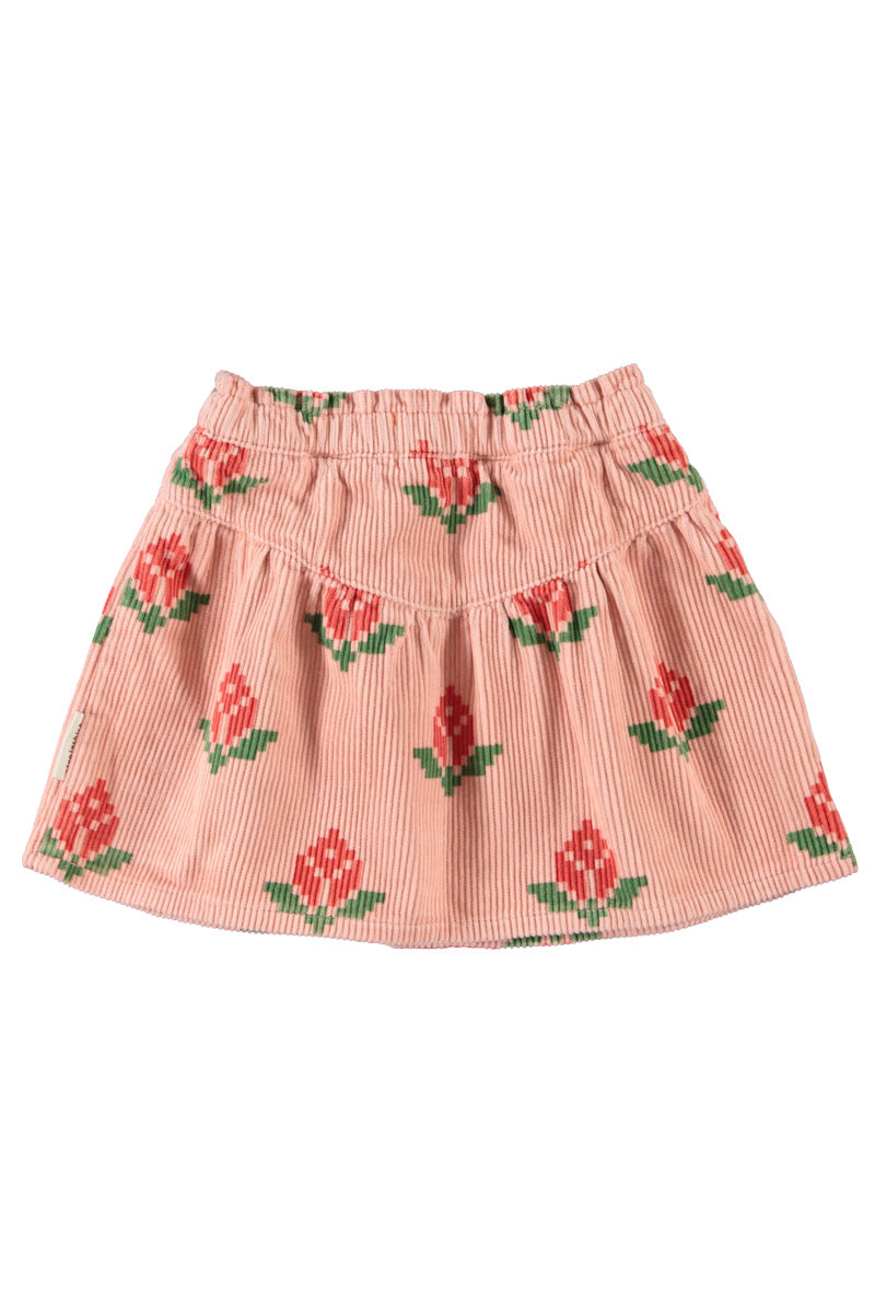 Piupiuchick Girls Pink Big Flower Pleated Short Skirt
