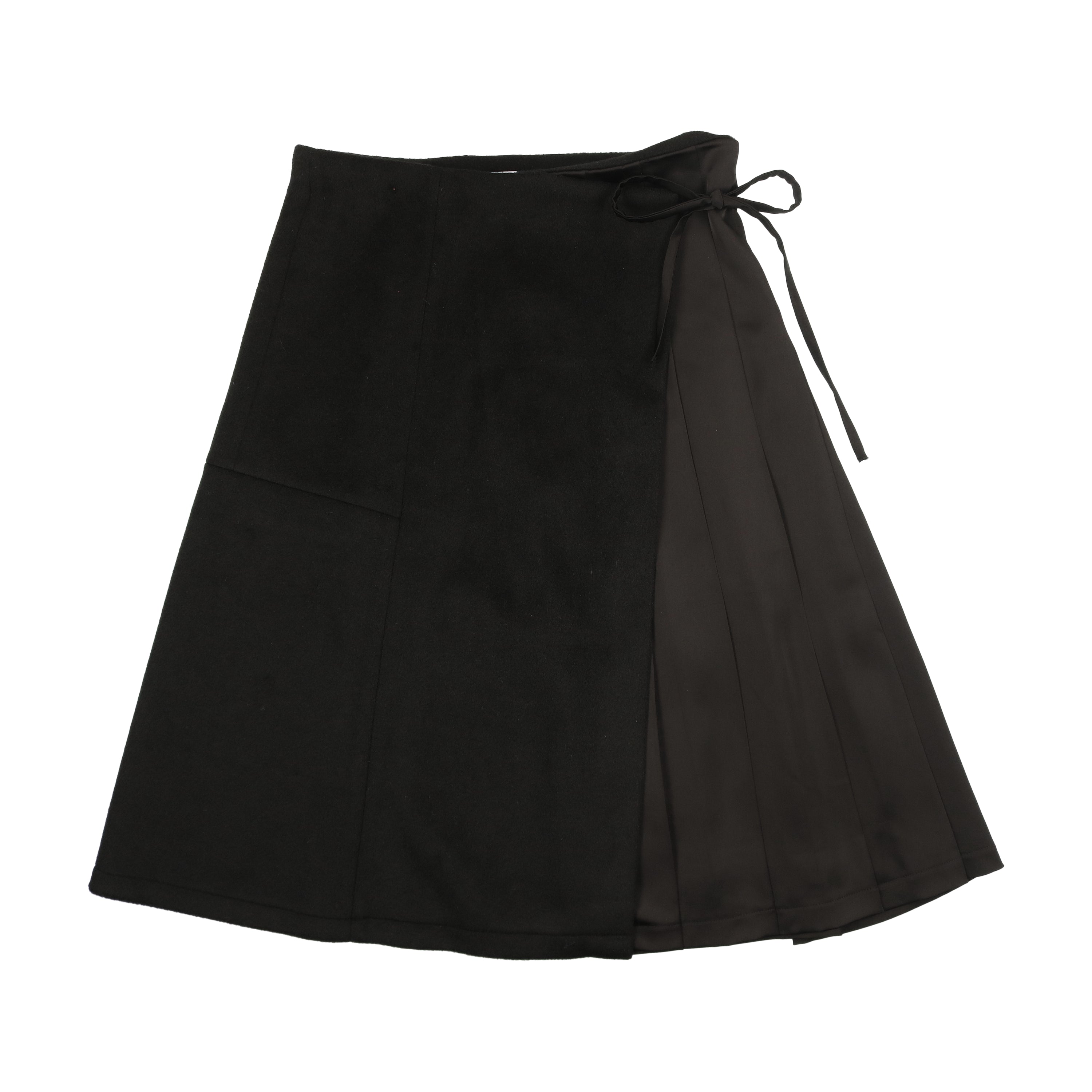 Urban Edge Black Pleated Wrap Skirt