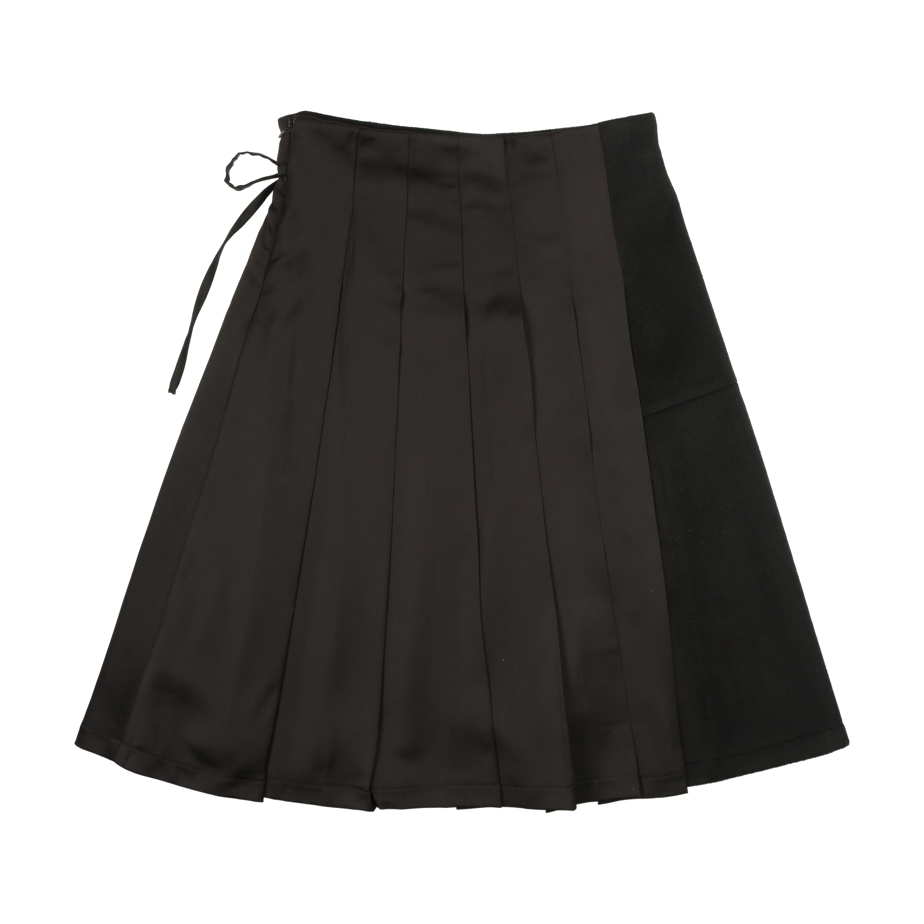 Urban Edge Black Pleated Wrap Skirt
