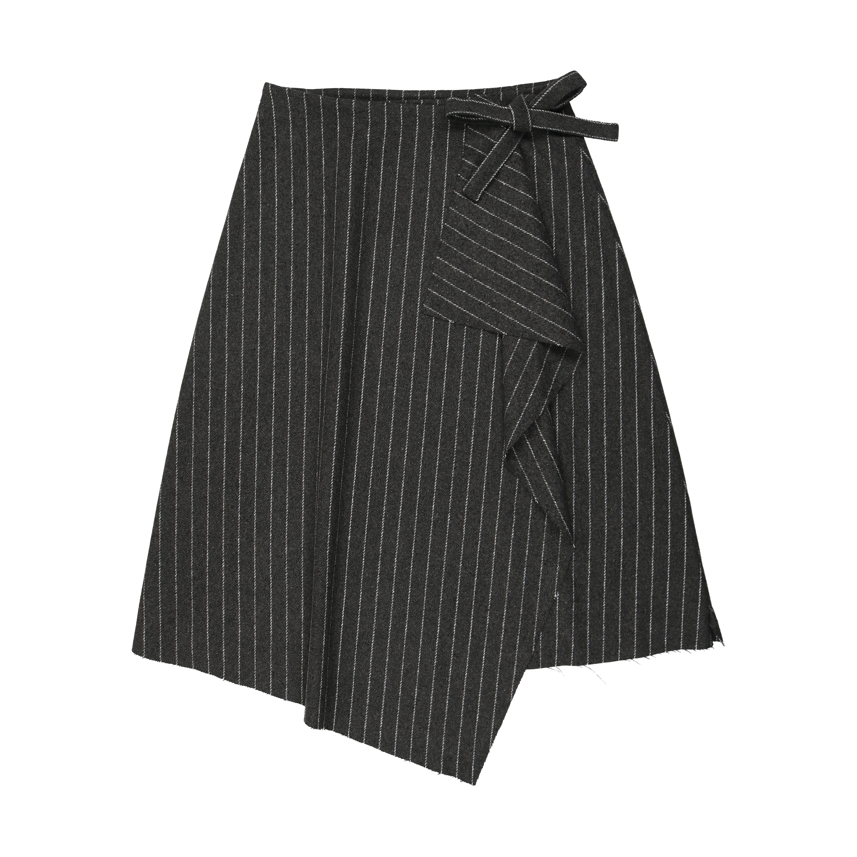 Urban Edge Grey Pinstriped Wrap Skirt