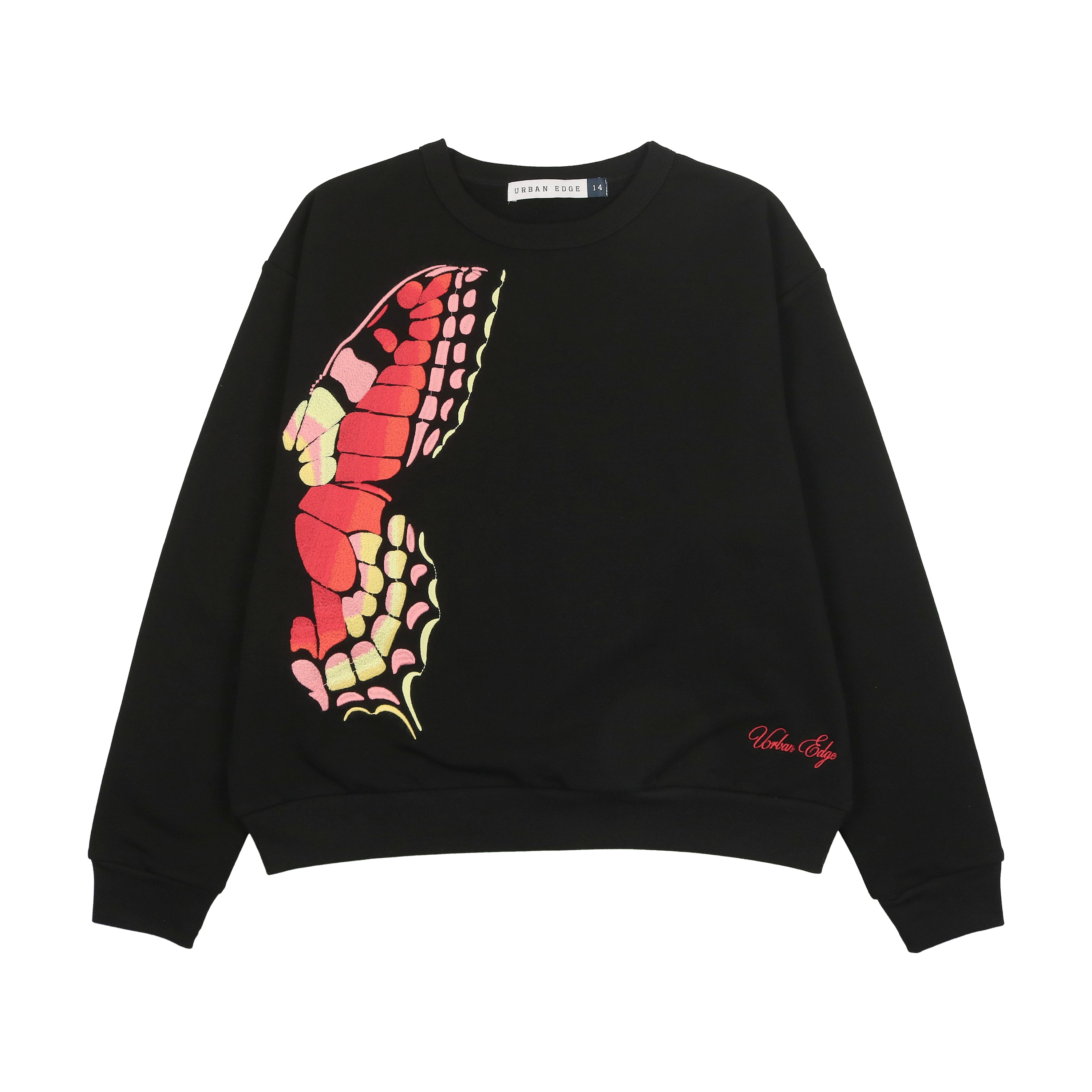 Urban Edge Butterfly Embroidered Sweatshirt
