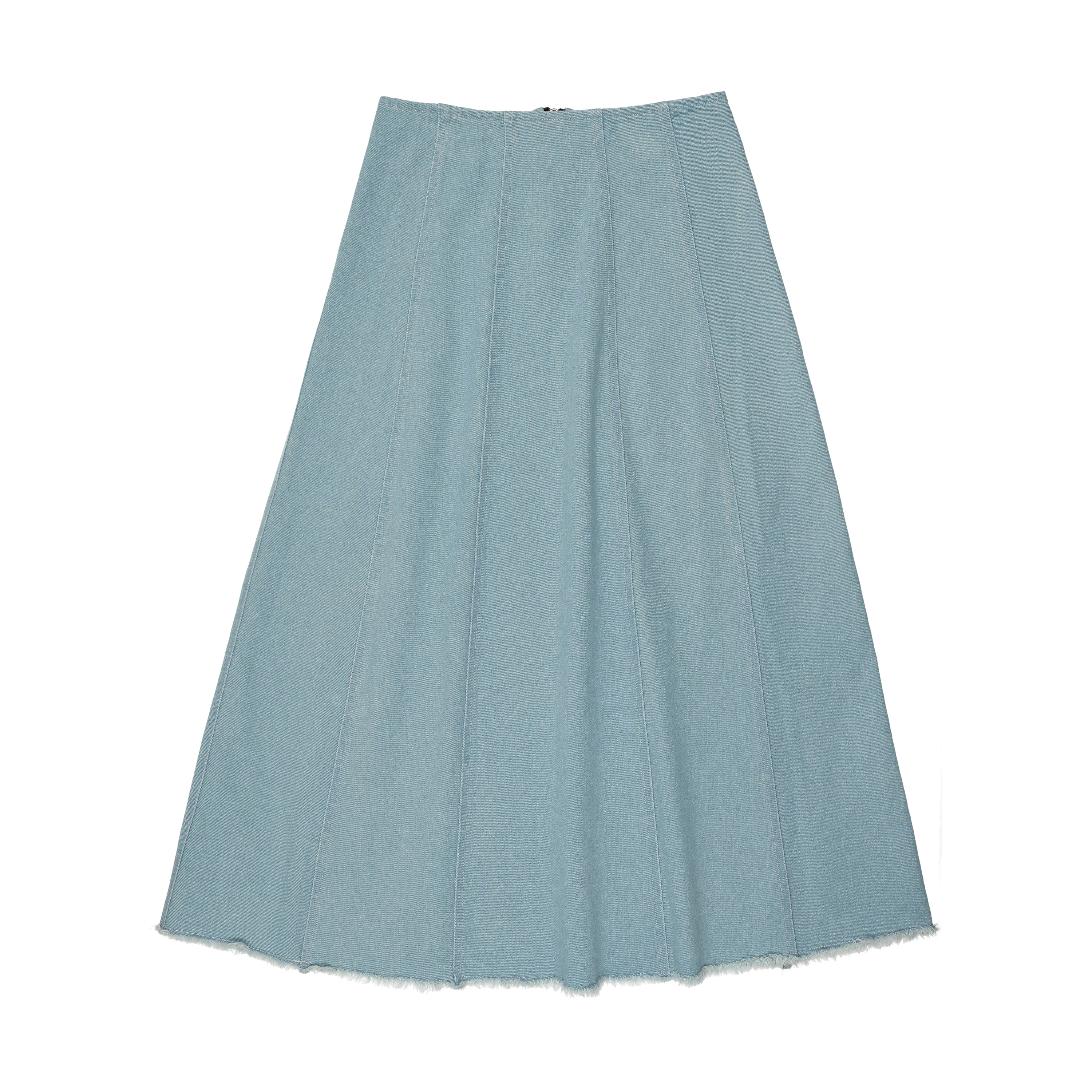 Urban Edge Light Denim Paneled Skirt