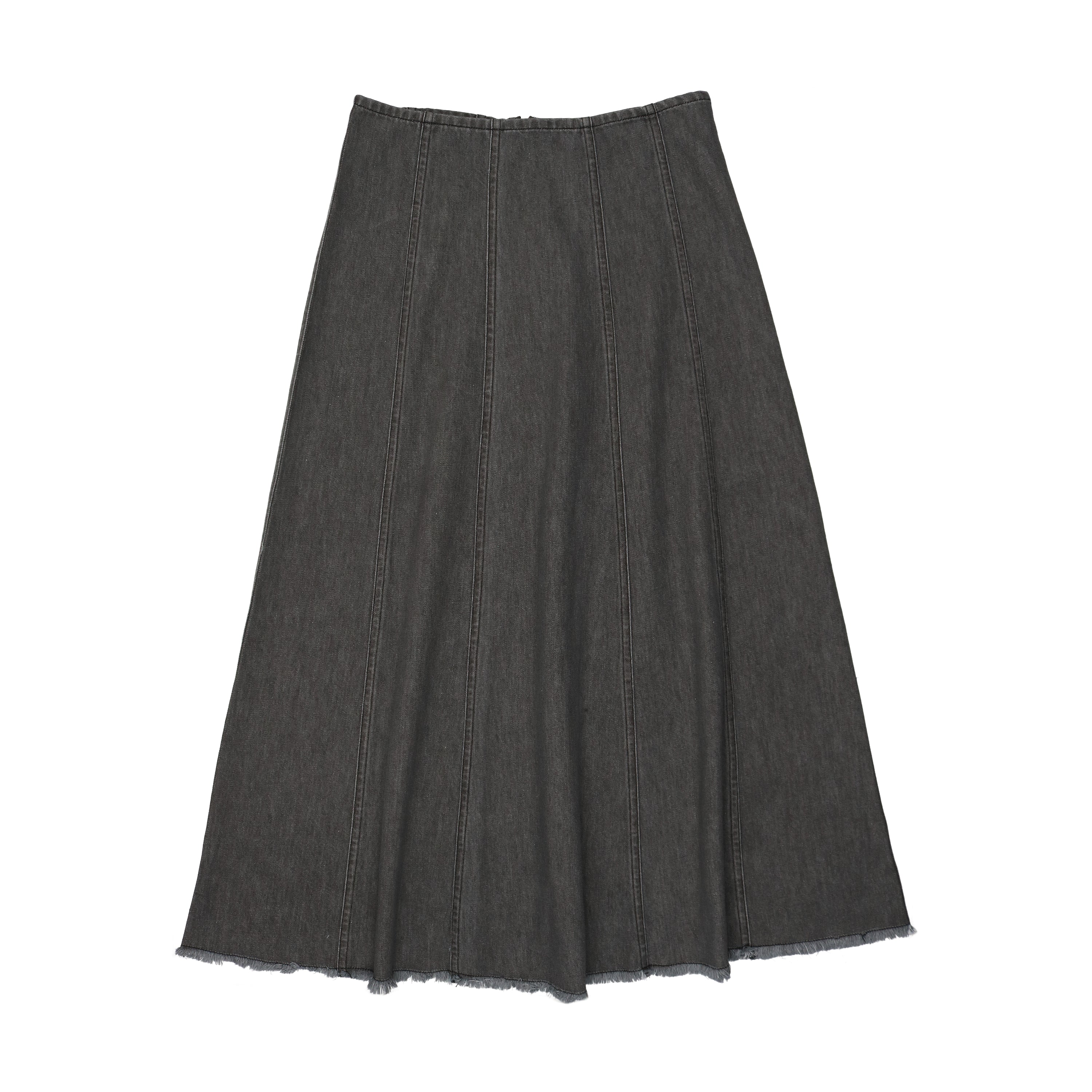 Urban Edge Black Denim Paneled Skirt