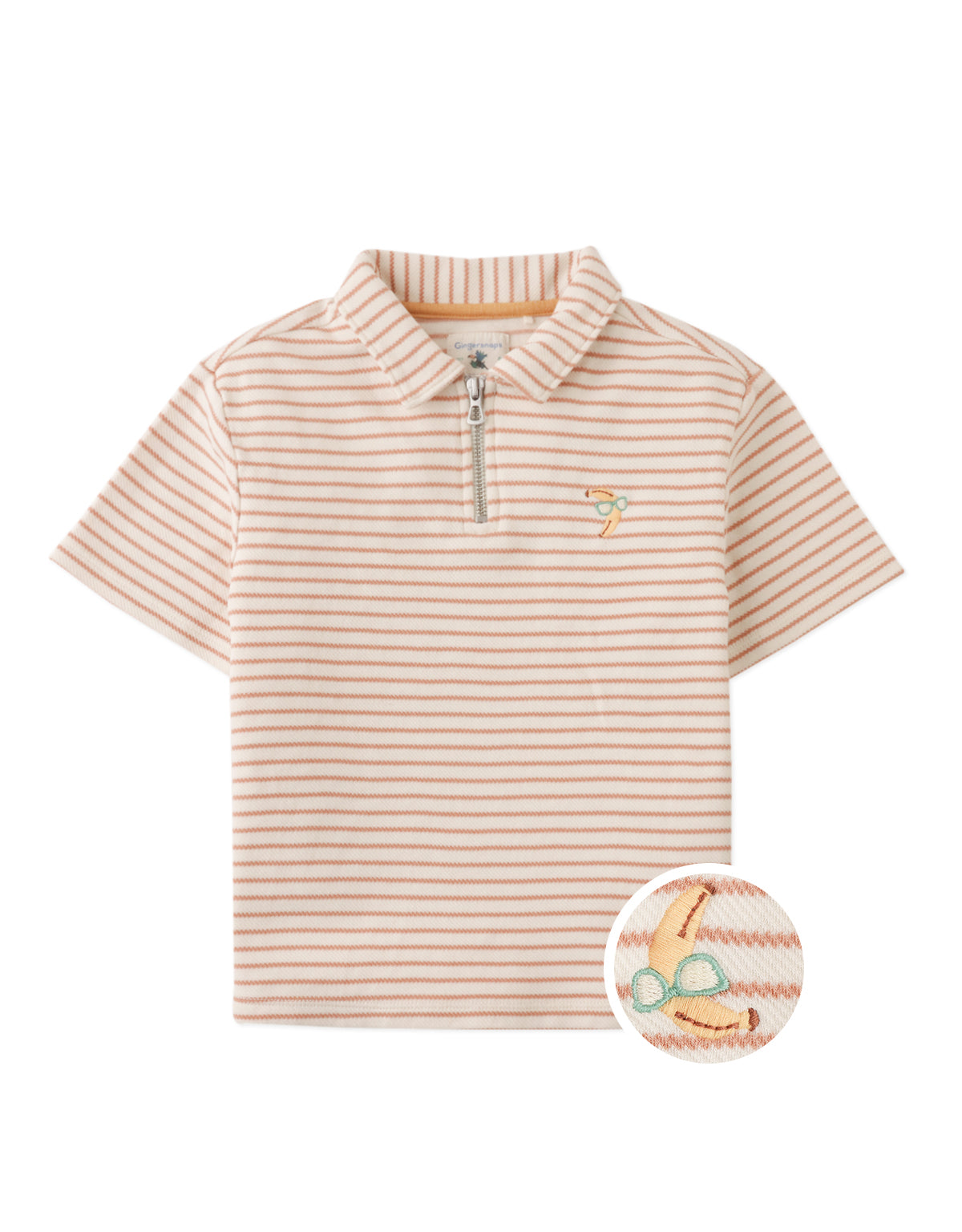 Gingersnaps Bruno Zigzag stripe Twill Jersey Polo