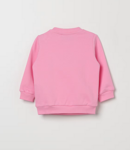 Moschino Pink with Bear and Hearts Logo Sweatshirt