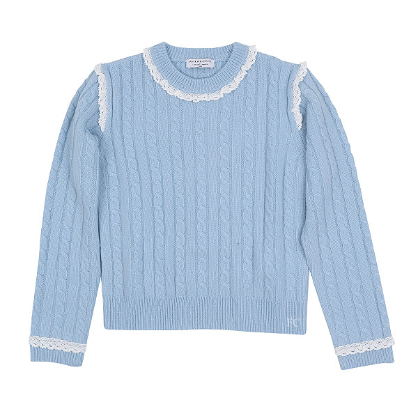 Philosophy Light Blue Cable Knit Sweater