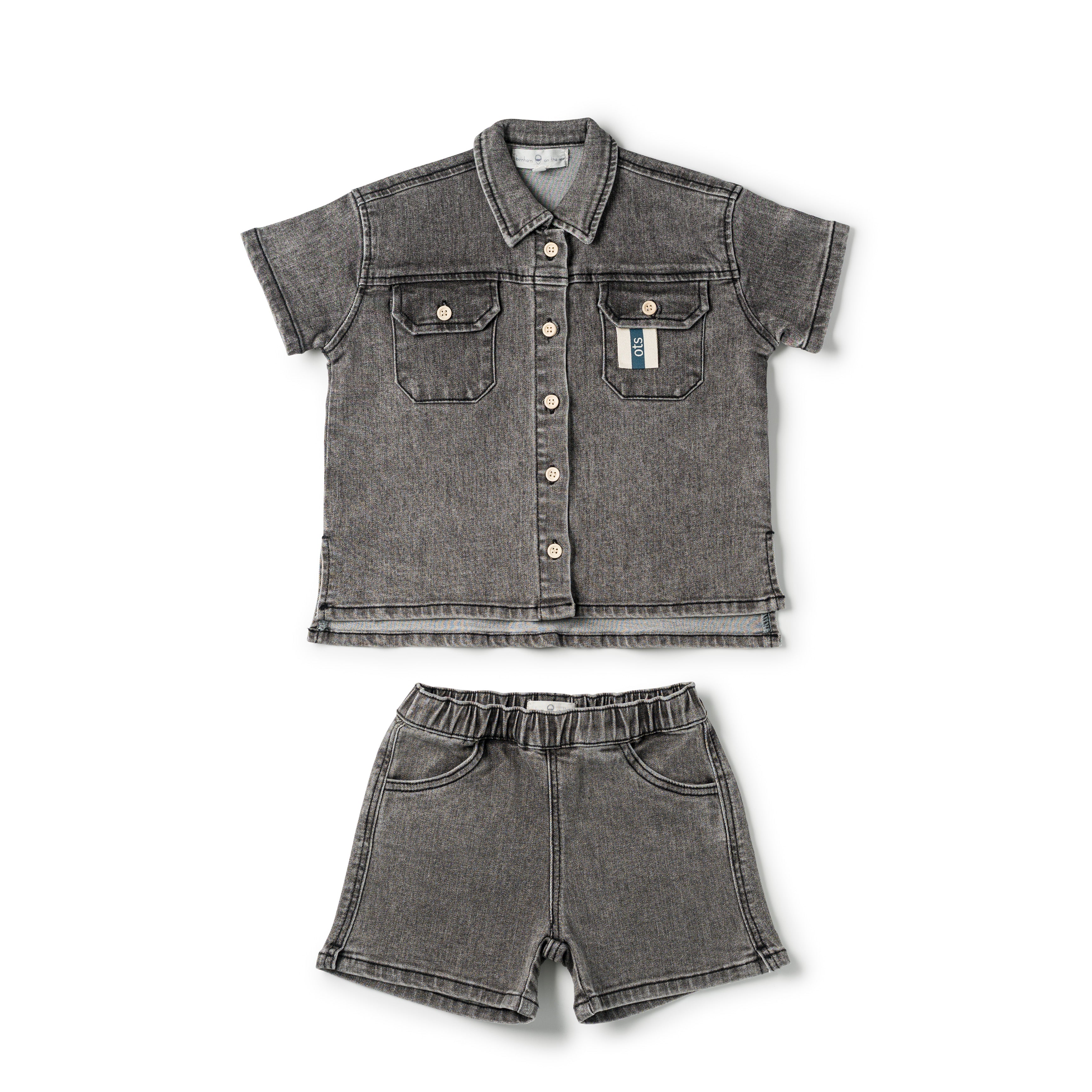 Birnham on the Sea Boy Black Wash Shirt