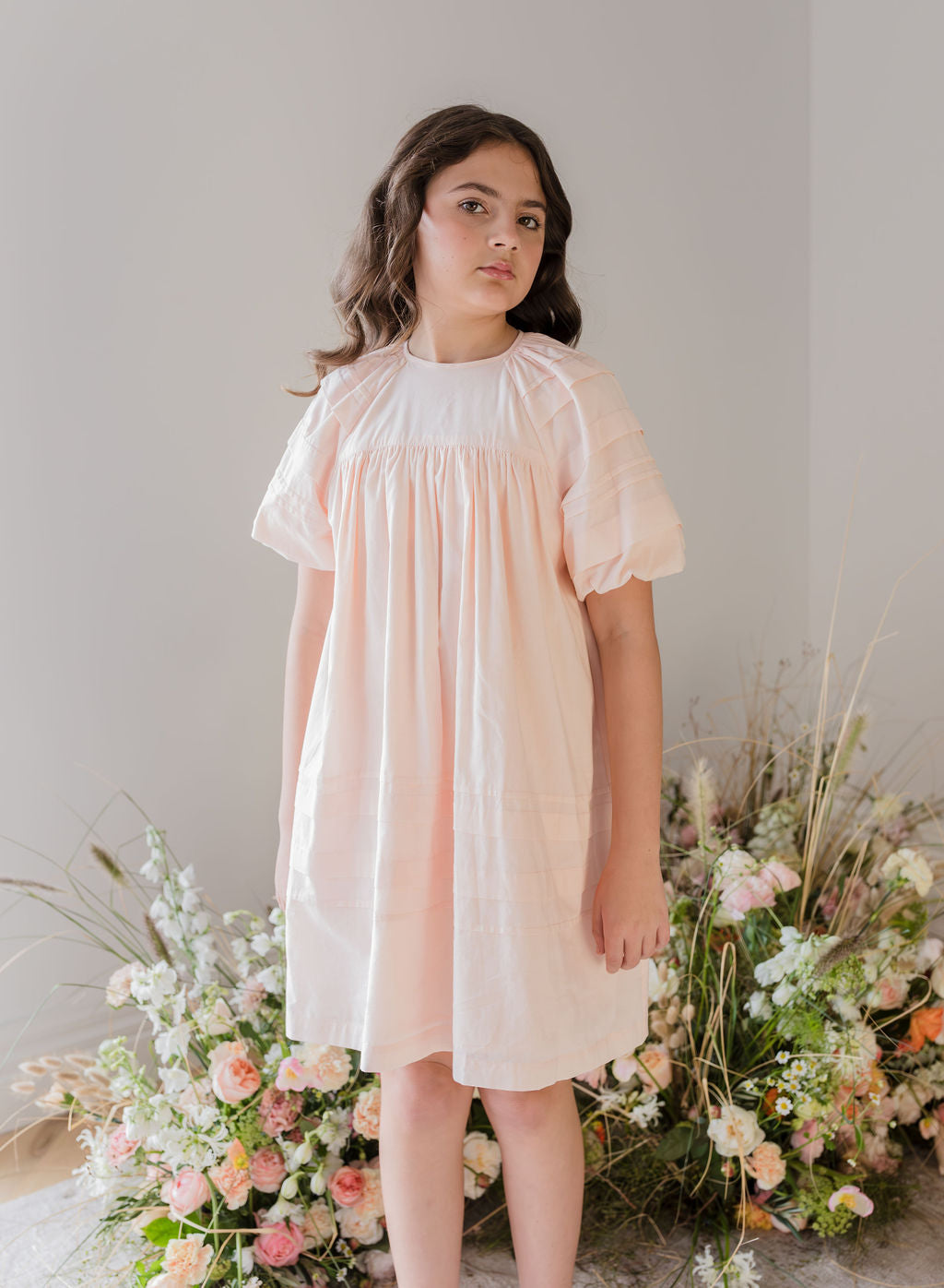 Steph Pleat Smock Voile Dress