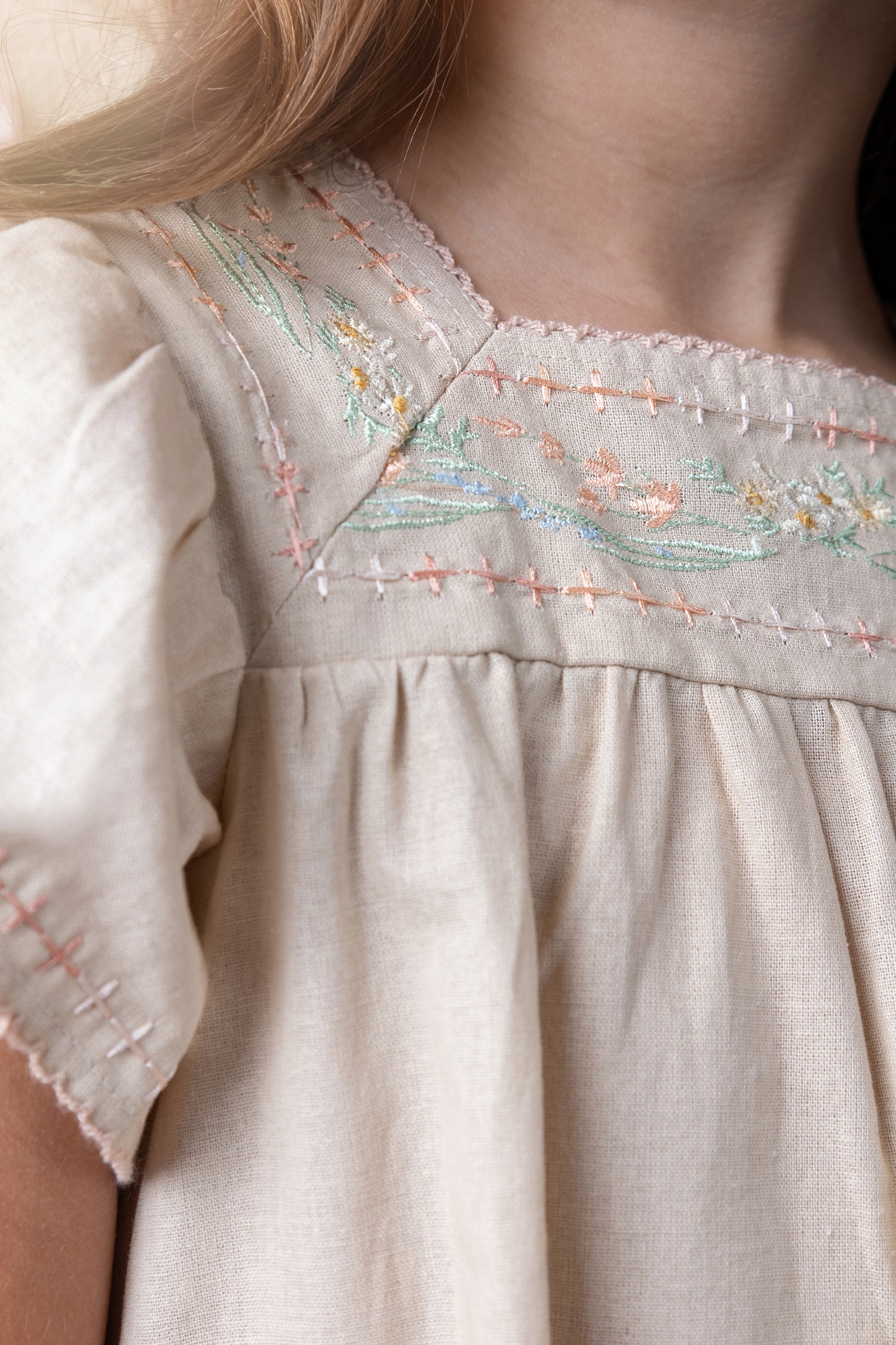 Noma Tan Ombre Embroidered Dress