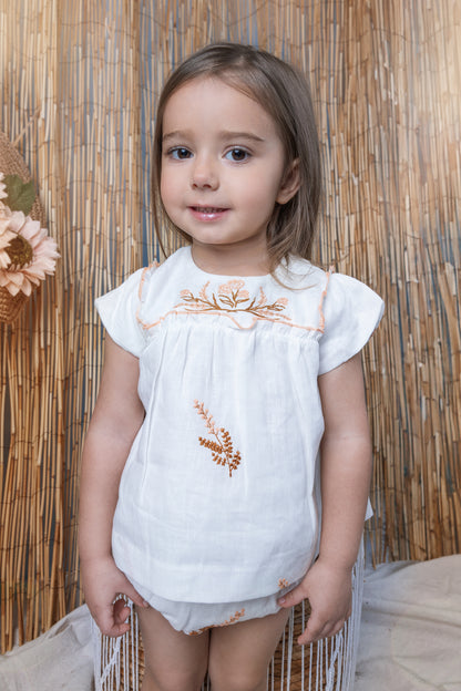 Noma Peach Embroidered Baby Set