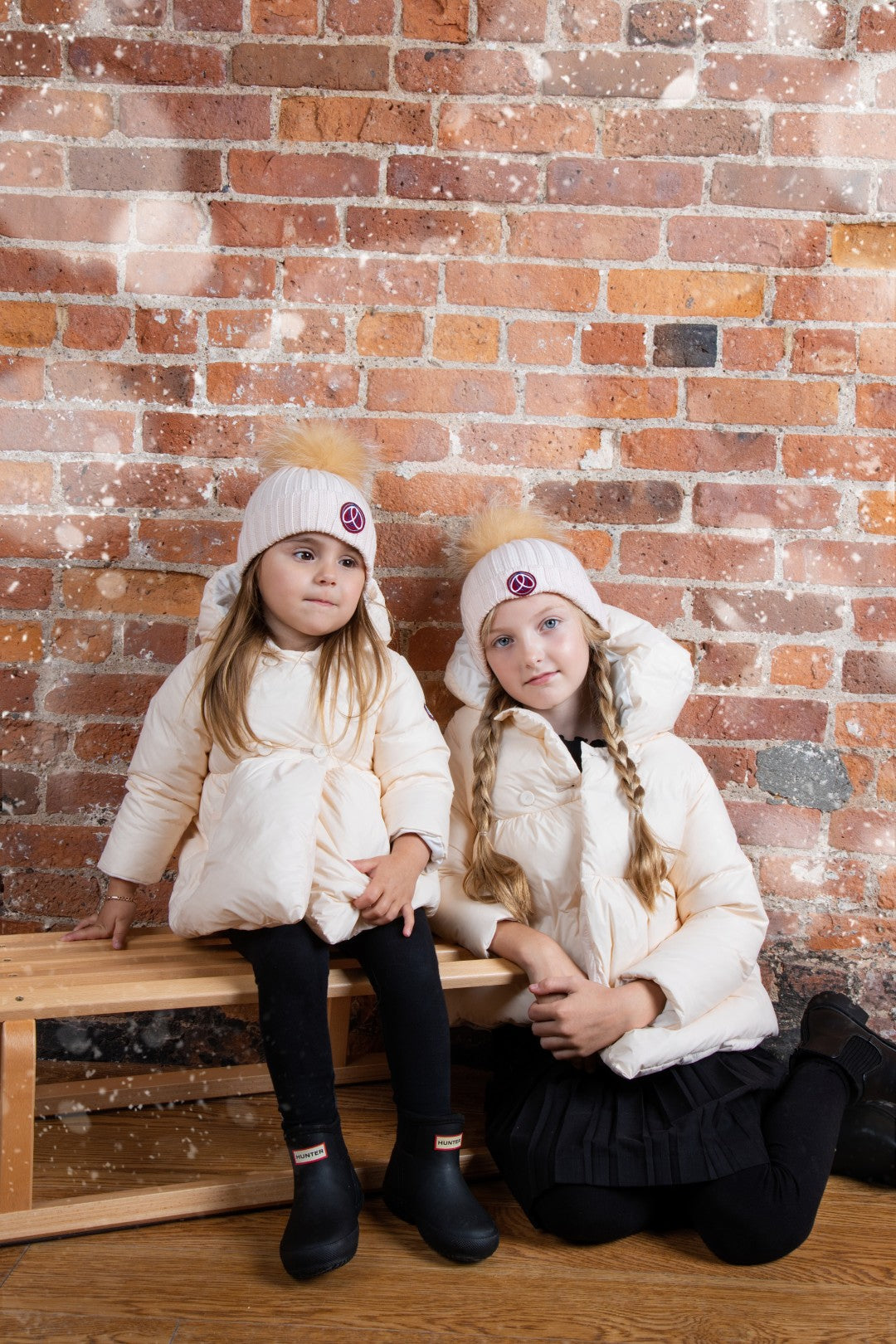 Ellabee Wool White Fox Fur Pom Pom Hat Off White