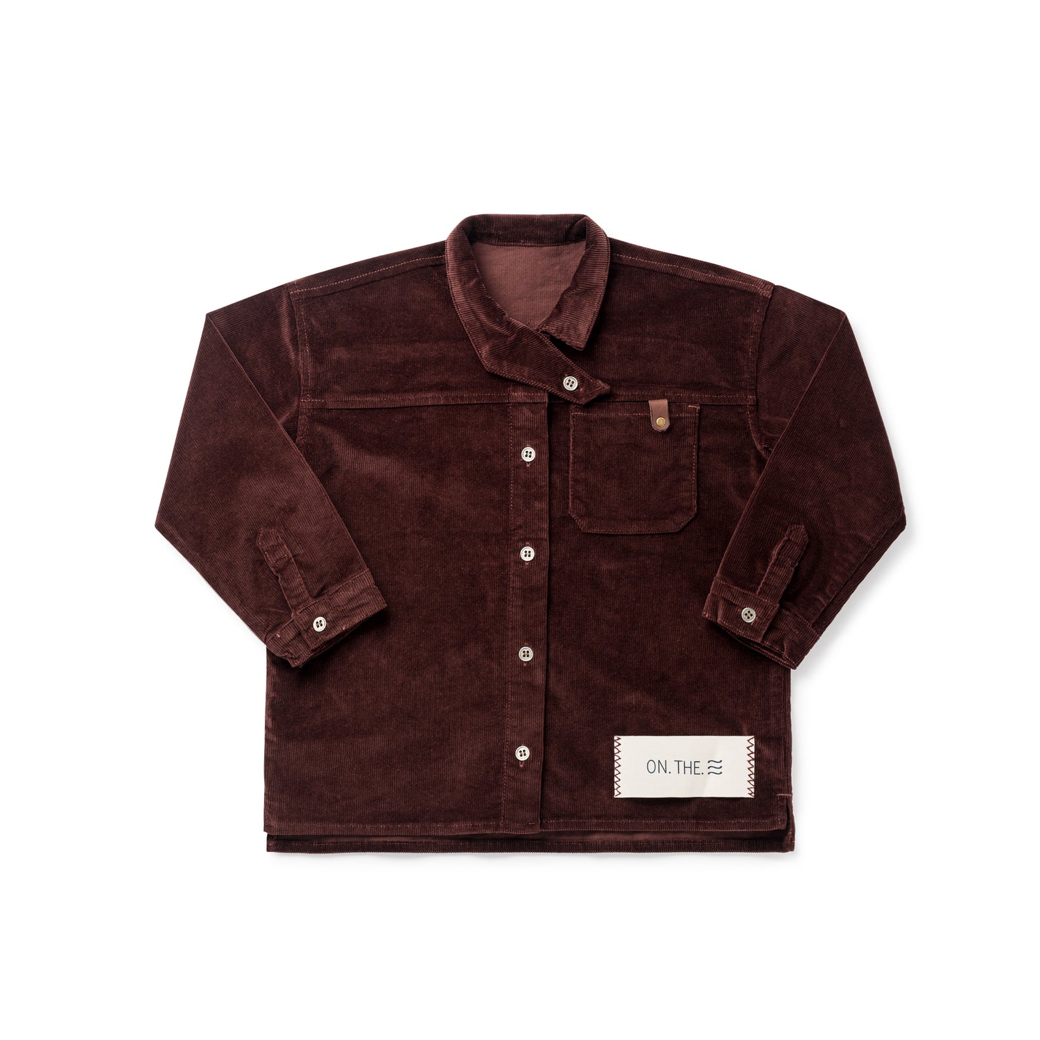 Birnham on the Sea Boys Brick Corduroy Crossover Collar Shirt