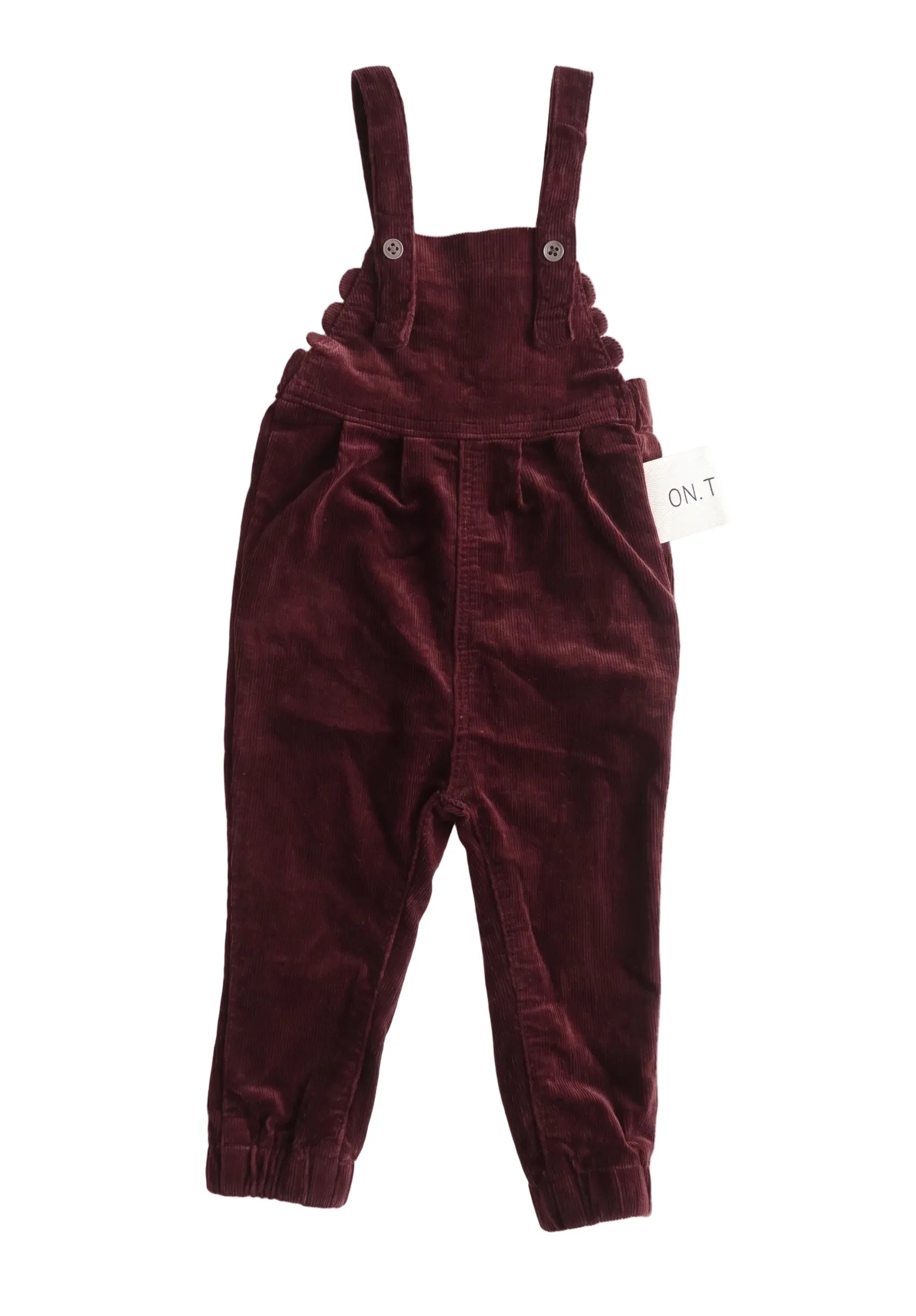 Birnham on the Sea Baby Brick Corduroy Scalloped Overalls