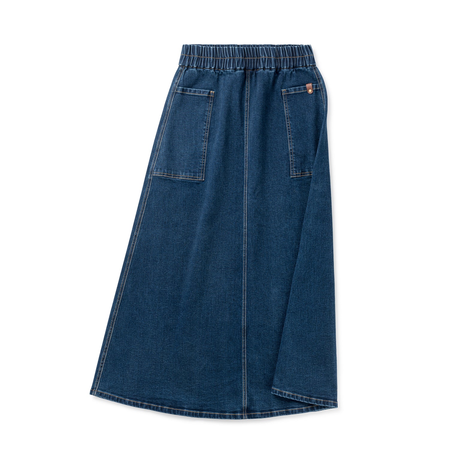 Birnham on the Sea Teens Dark Denim Midi Pocket Skirt