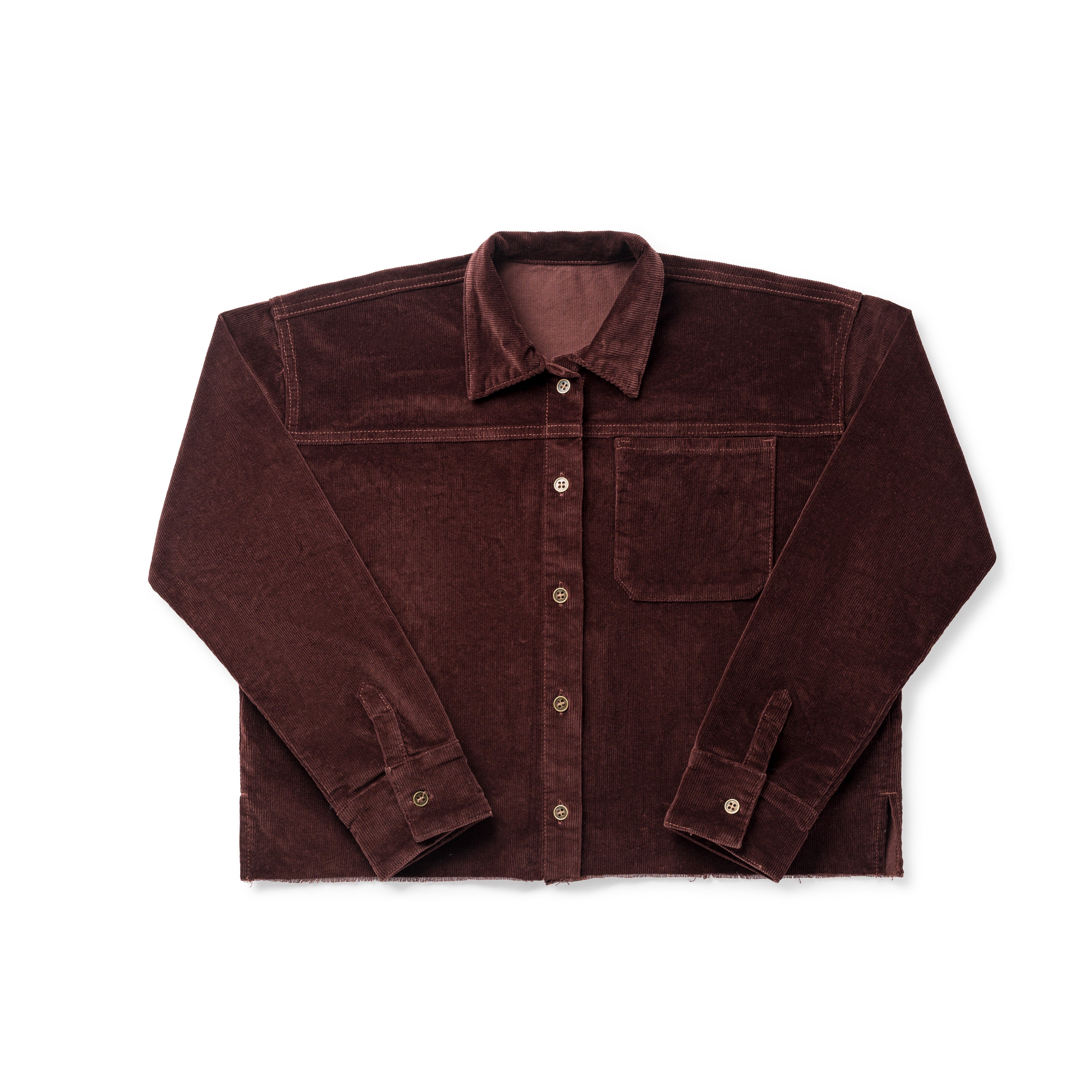 Birnham on the Sea Teens Brick Corduroy Pleat Detail Shirt