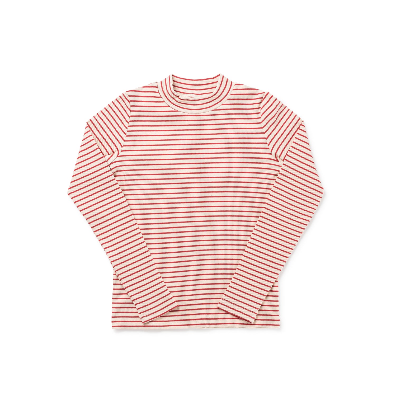 Birnham on the Sea Girls Brick Stripe Mockneck