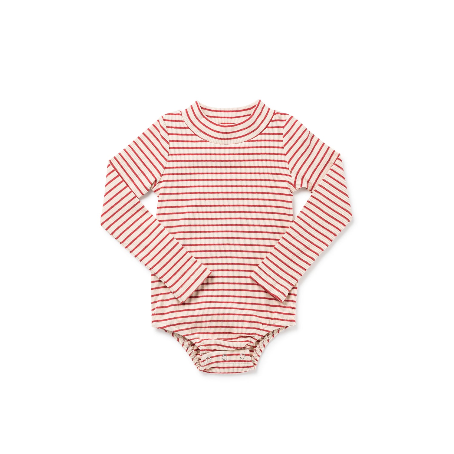 Birnham on the Sea Baby Brick Stripe Mockneck Onesie
