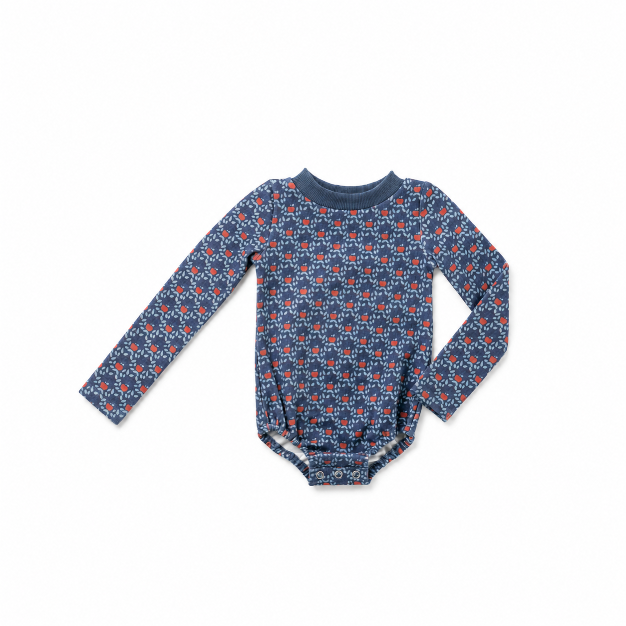 Birnham on the Sea Baby Apple Print Mockneck Onesie