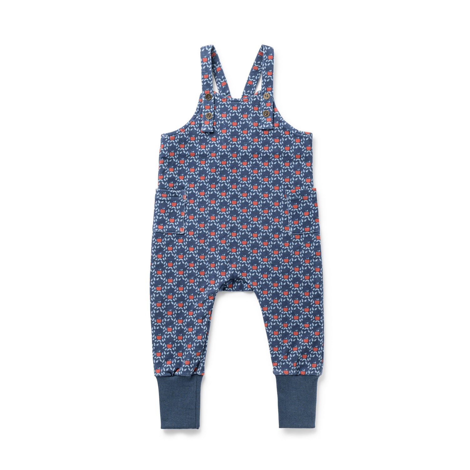 Birnham on the Sea Baby Apple Print Overalls
